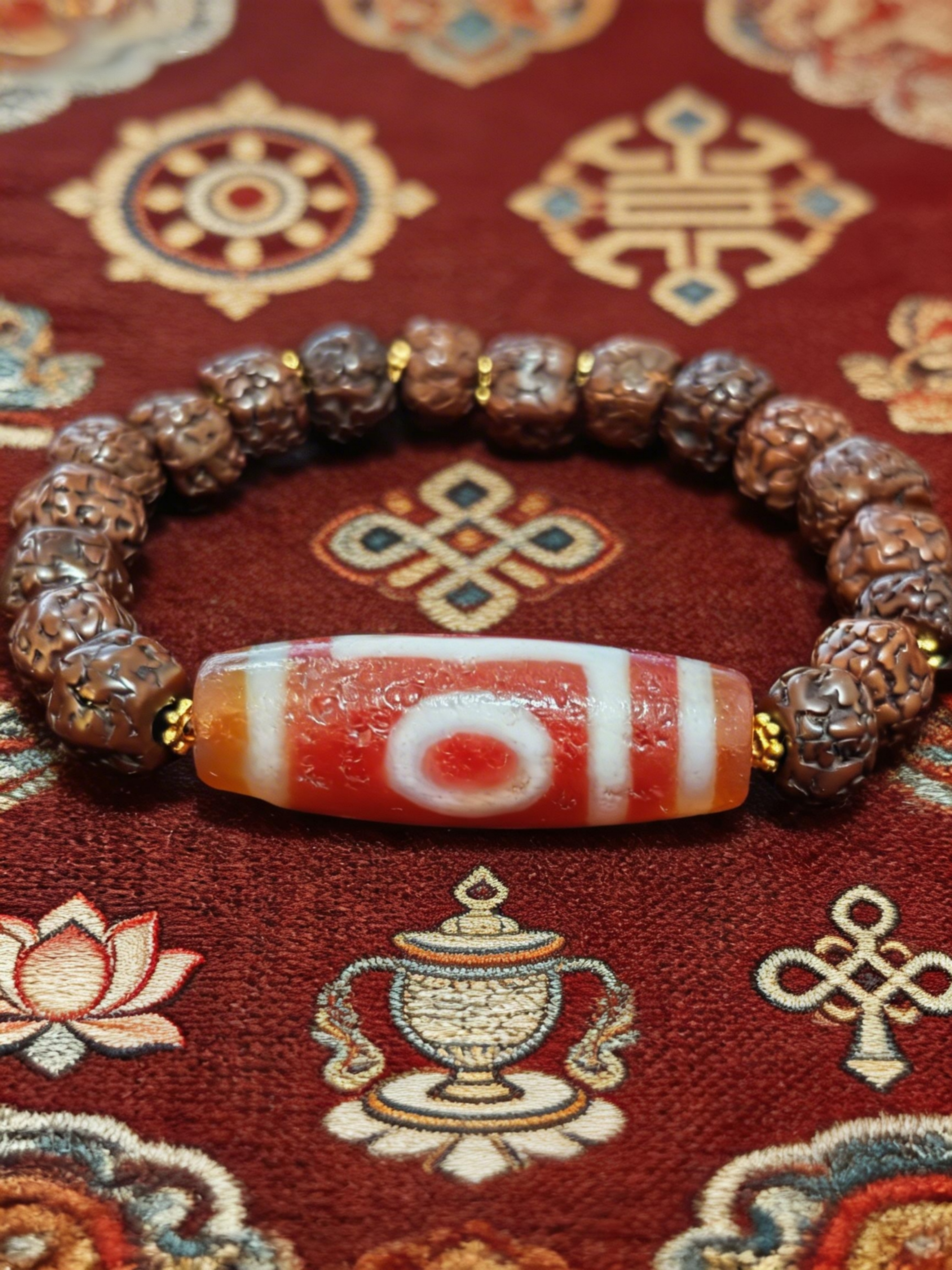 「紅肉一眼靠山天珠」26036