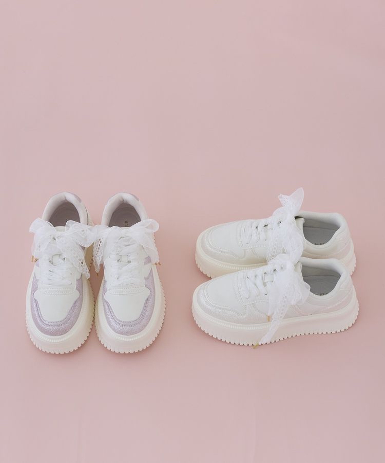 🎀【預訂】Maison de FLEUR Lace厚底波鞋 P