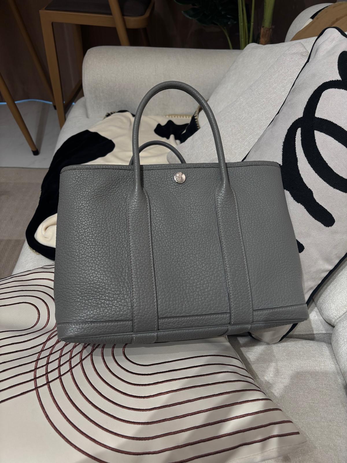 Hermes Garden Party 30 Stamp U 積雨雲灰 100%Authentic, 95%New ✅Dust bag