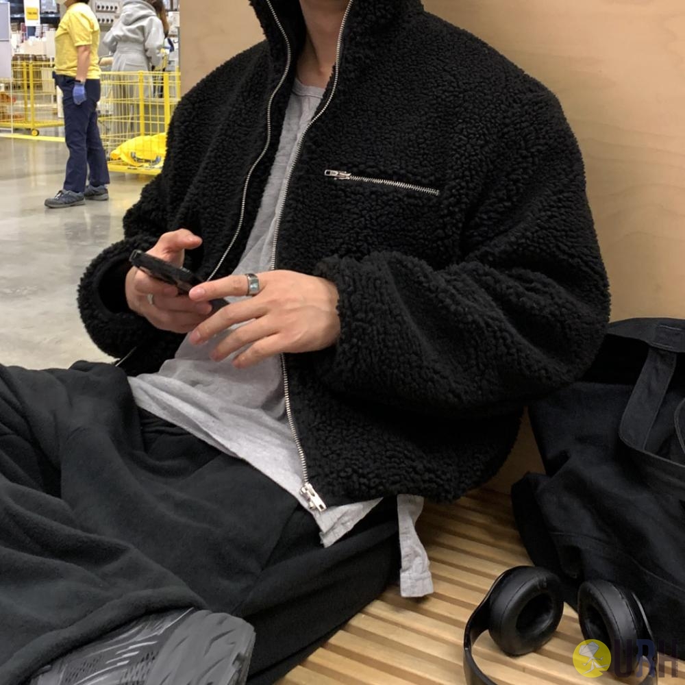 【100%保證韓國直送】極簡短身搖粒絨 Fleece 寬鬆拉鍊外套 [4 color] RL114766