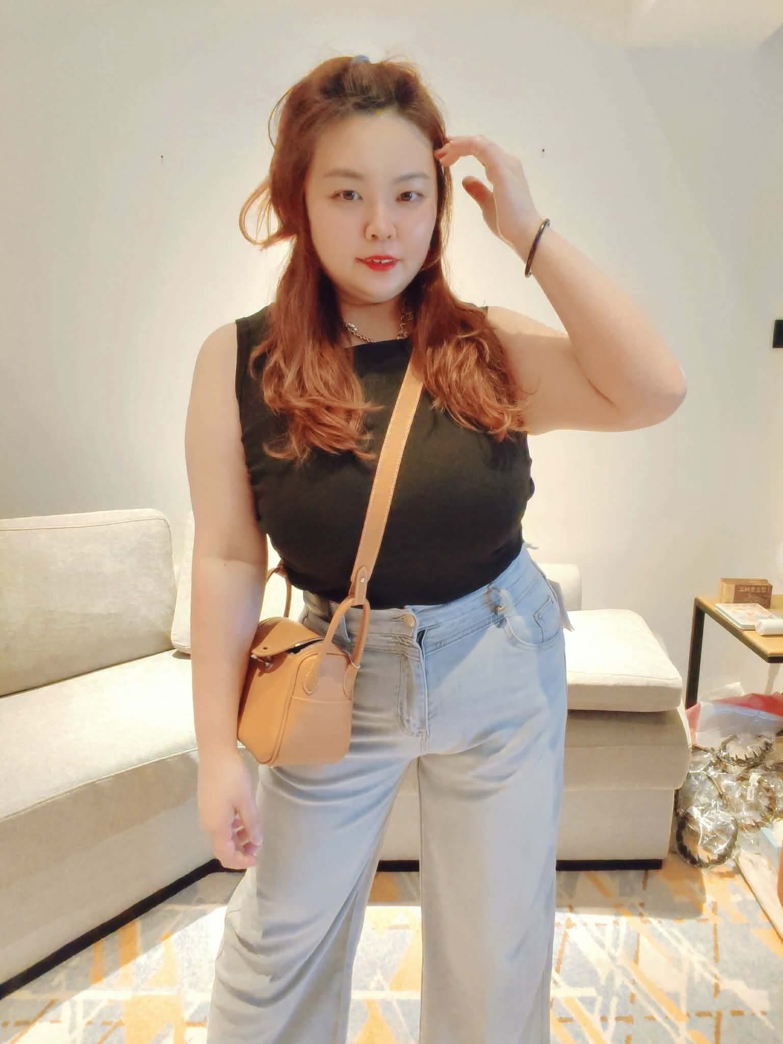 YPD06 5165 冰丝牛仔直筒7分阔裤