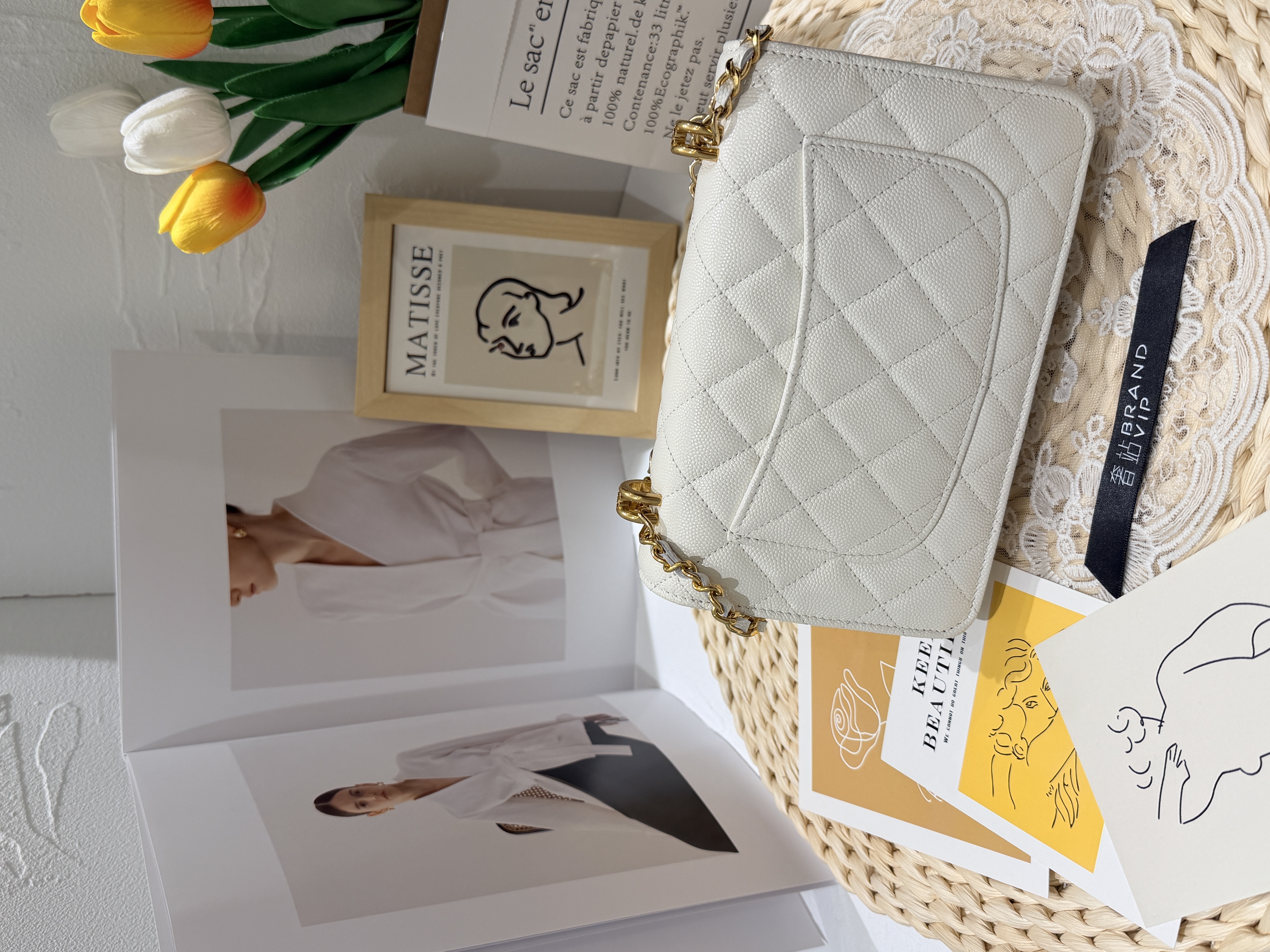 Chanel woc白色荔枝牛皮(芯片款 未使用）