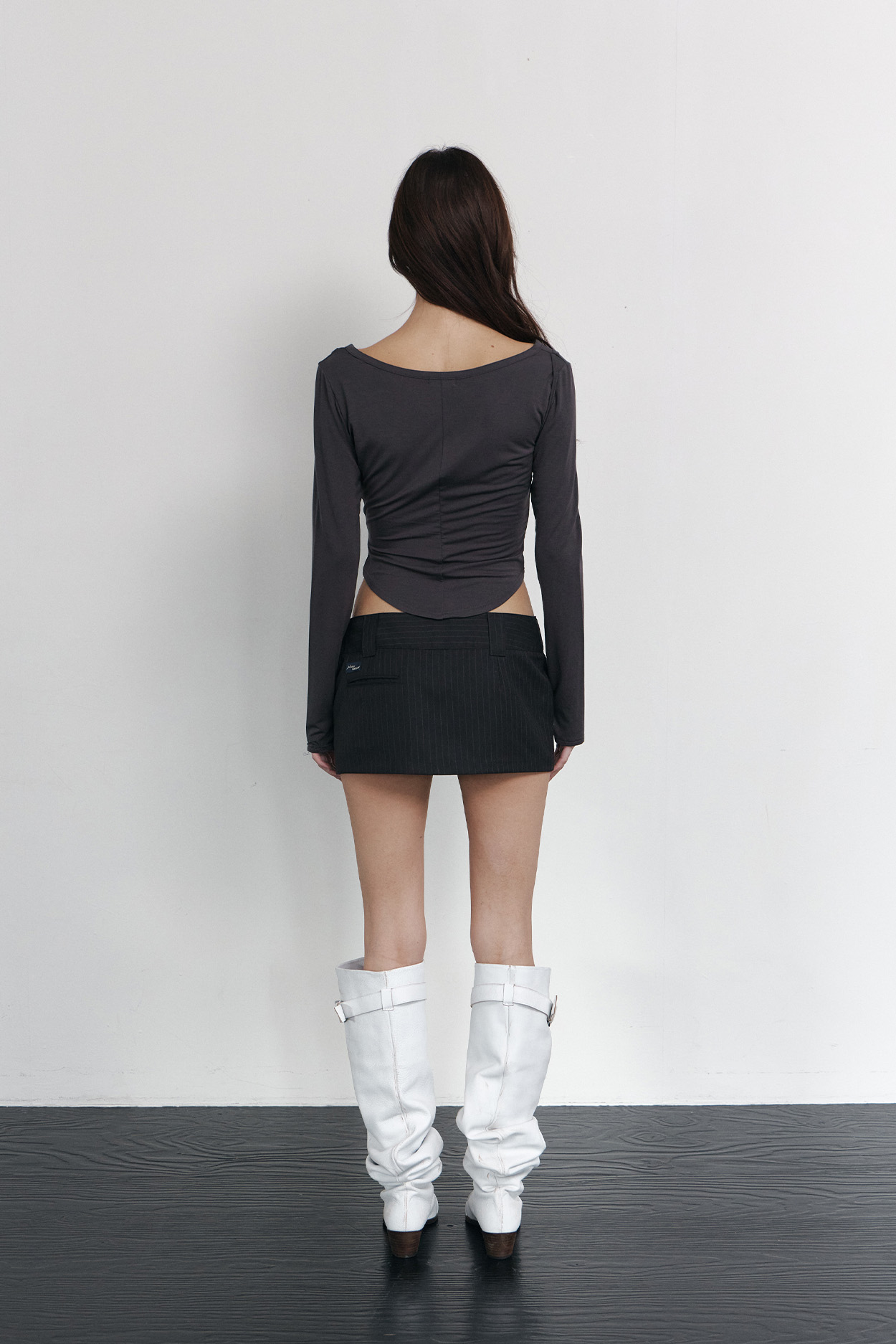 pleaseNOFOLLOW - Deba Long Sleeve Top (Charcoal)