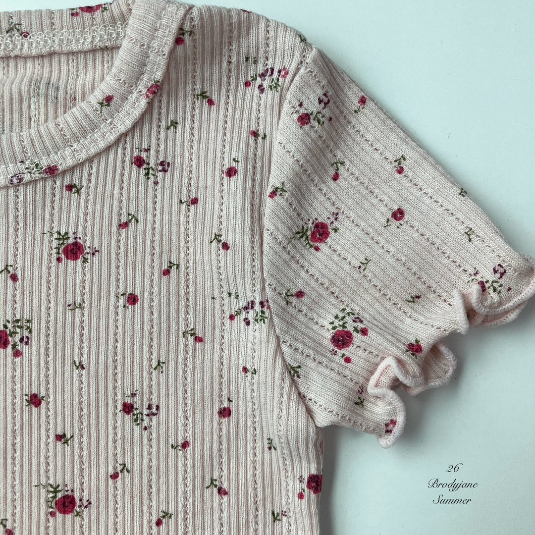 Flower Eyelet Short-Sleeve