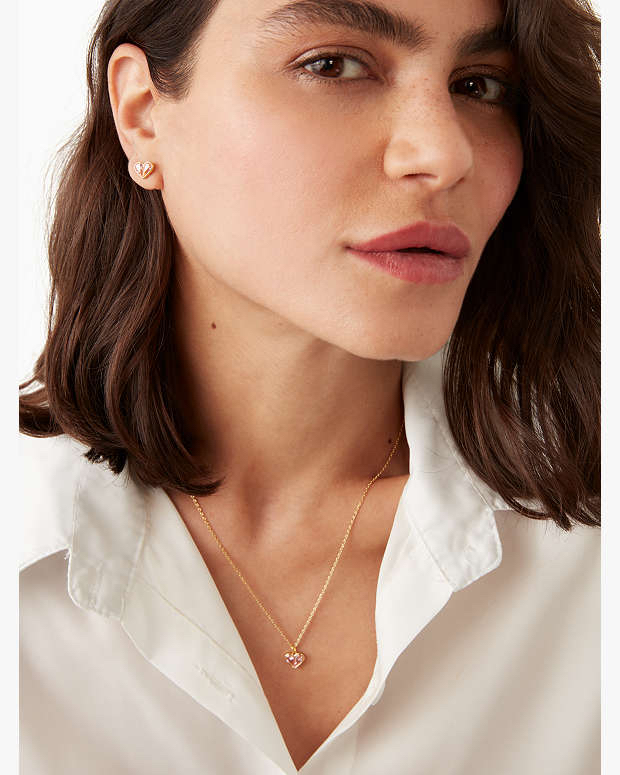 （約4月上旬到貨）🌈 Kate Spade 心心耳環頸鏈套裝💕