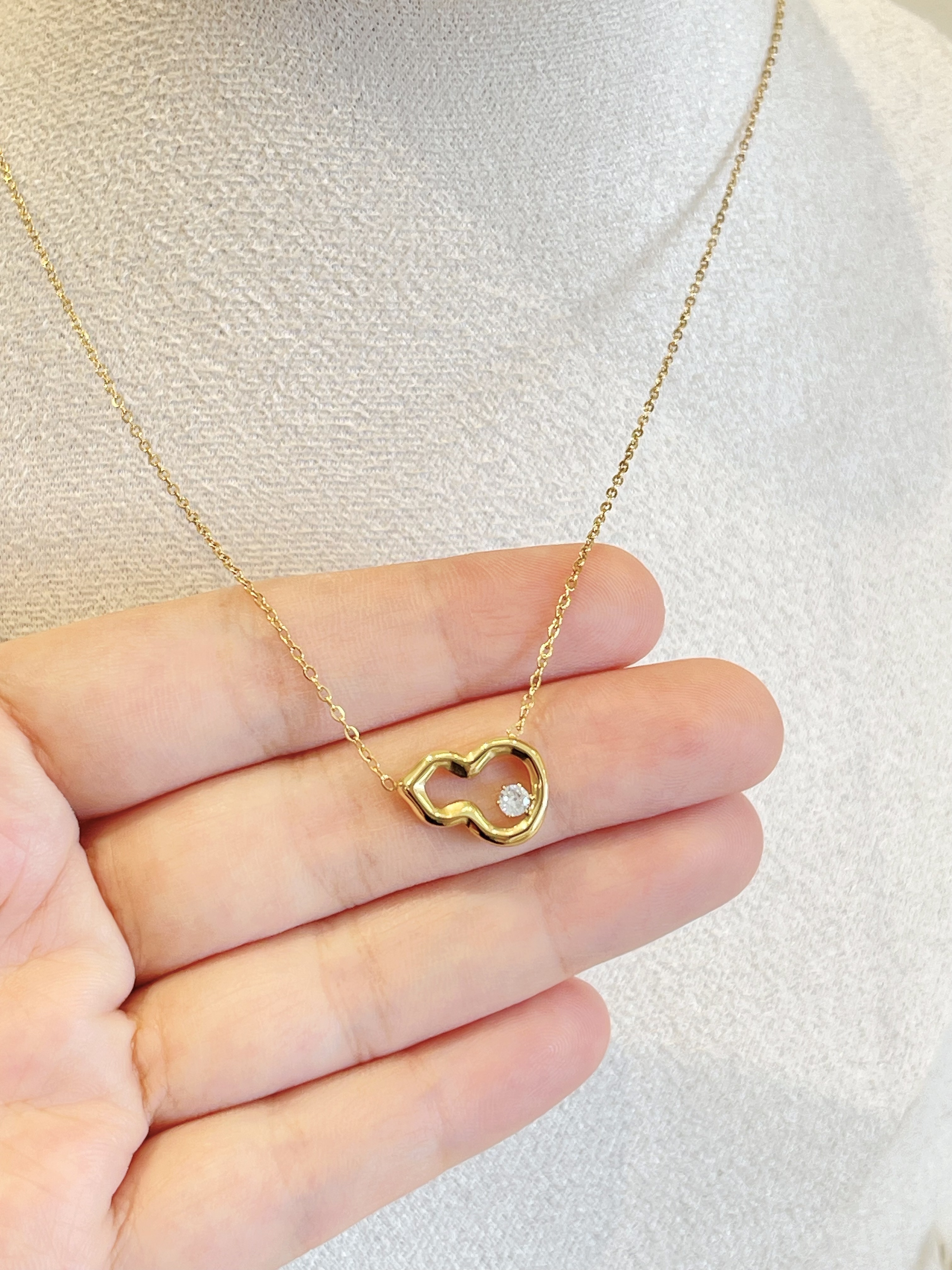 吉祥如意小葫芦钛钢项链