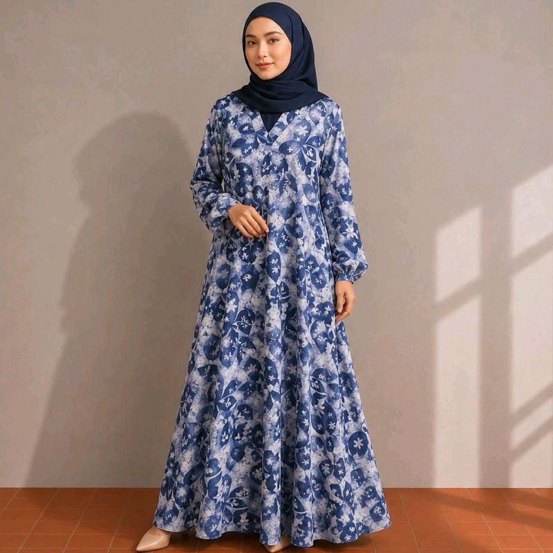 Linen Dress - Blue Tye Dyed