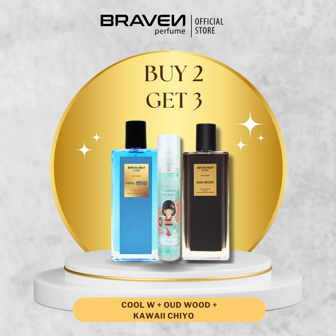 Braven Perfume Combo Set - Buy 2 Get 3 - Cool Water + Oud Wood + Chiyo