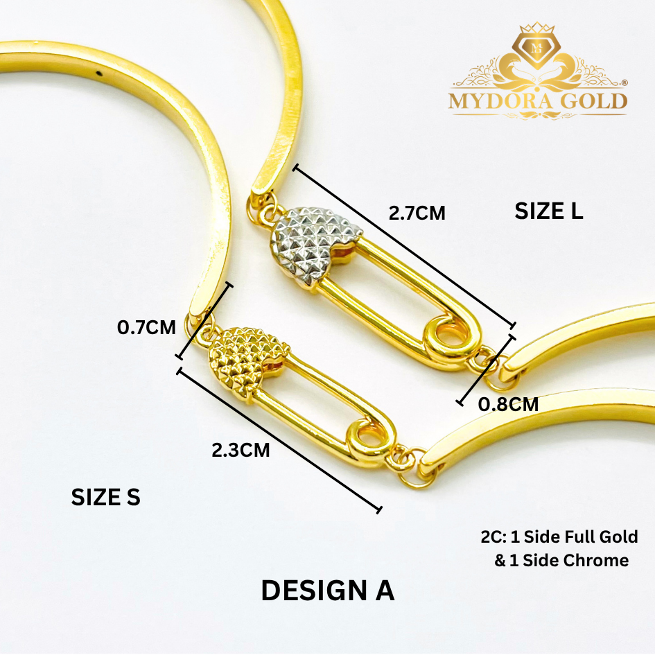 MYDORA Gelang Fashion Safety Pin Series l EMAS 916/22K