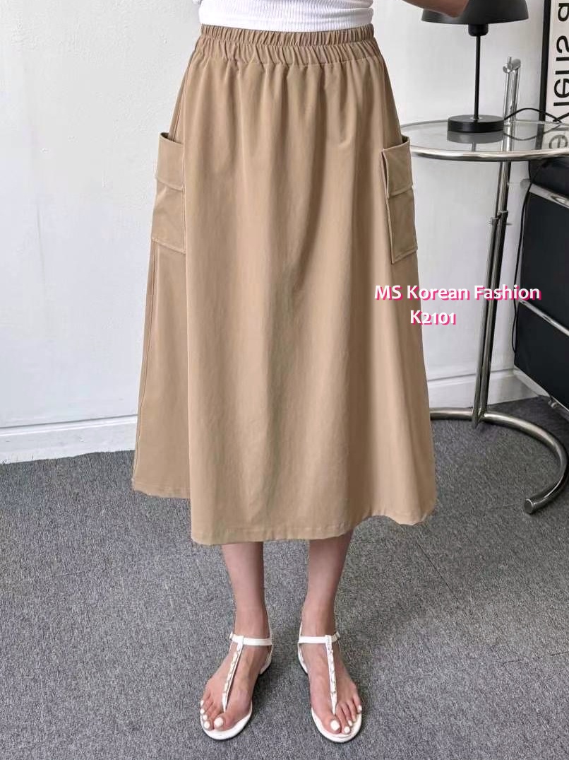 K2101 韓國🇰🇷百搭易襯雙袋半裙