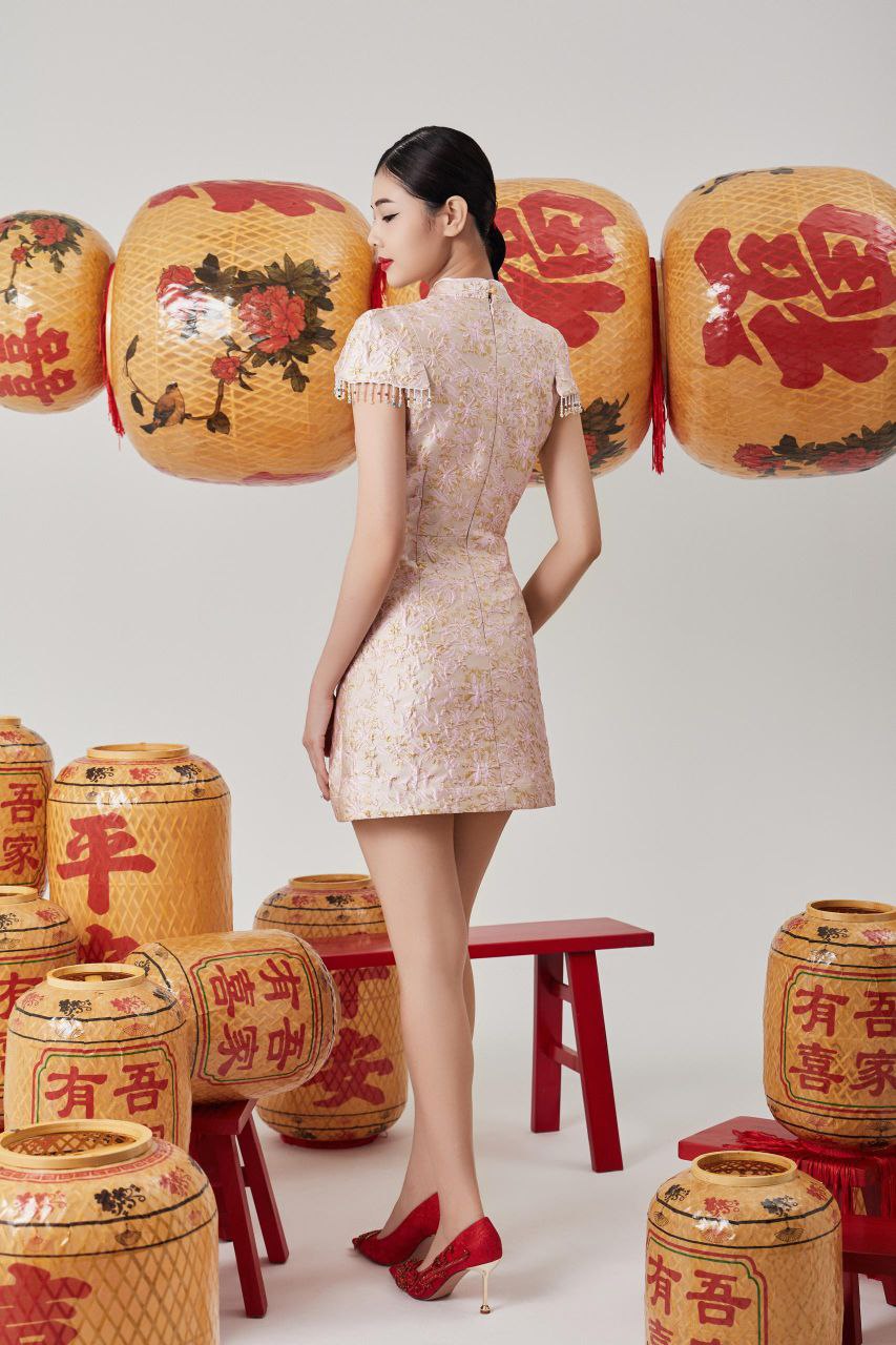 修身旗袍连身裙 2113