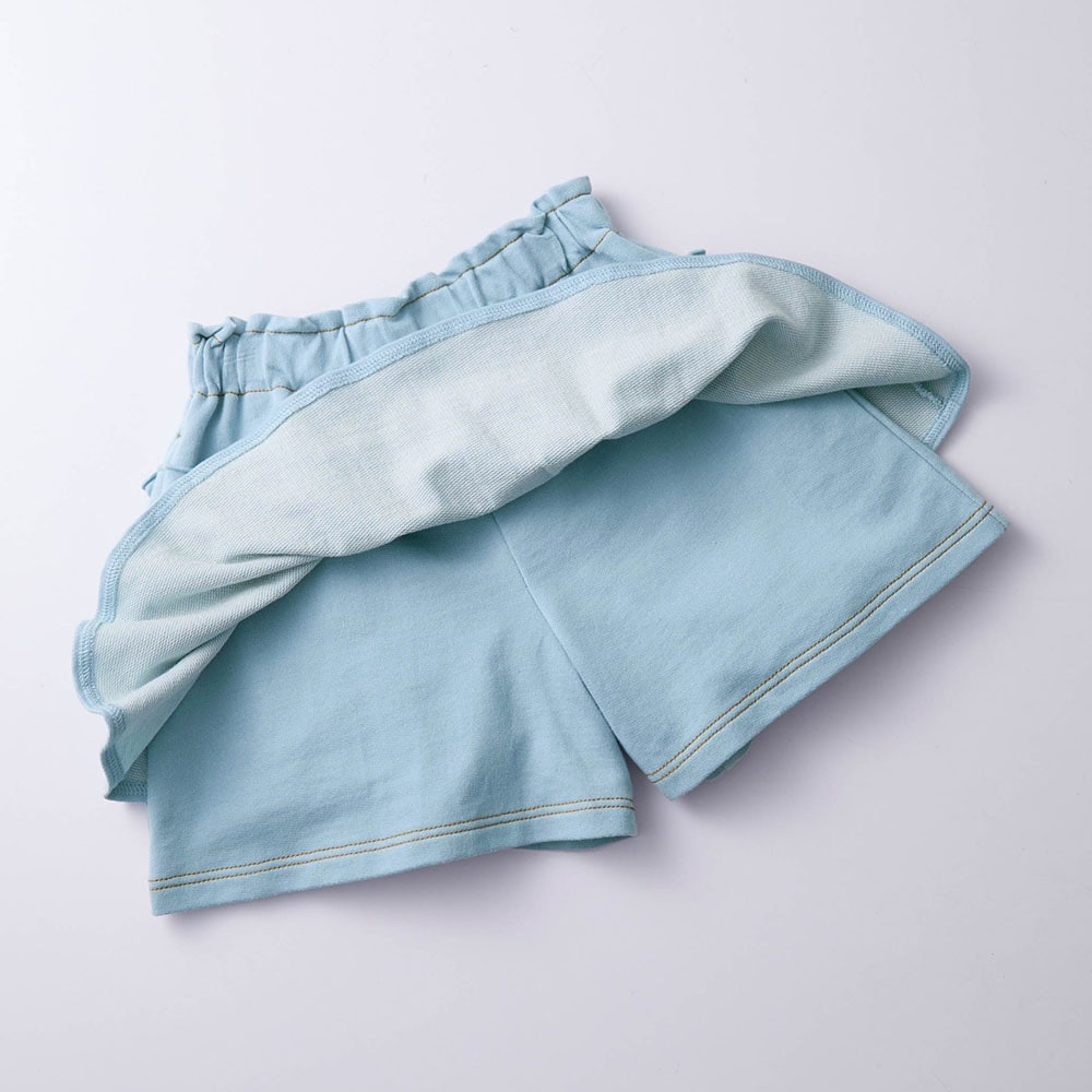 🆕【⭐訂購⭐】 🇯🇵日本直送🌀#GITA 牛仔風 彈性針織褶皺 荷葉邊裙褲［3款選］🌀 [ELAA-0246]