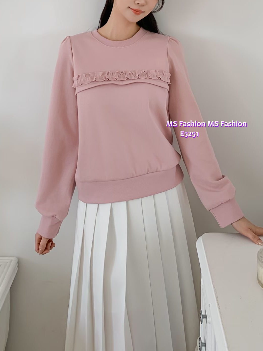 E5251 簡約有款ruffle top