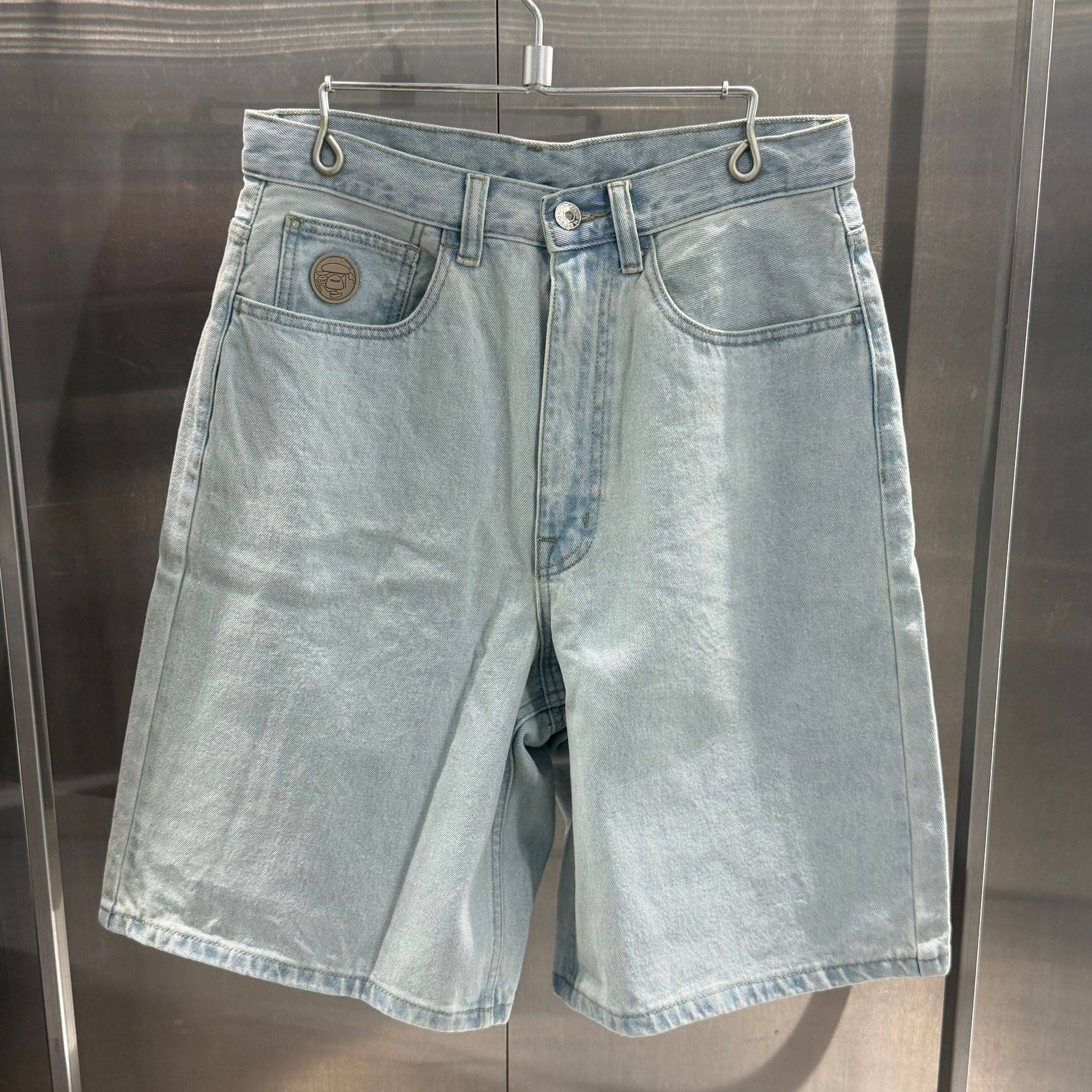 AAPE AAPENOW moonface denim shorts (C677)