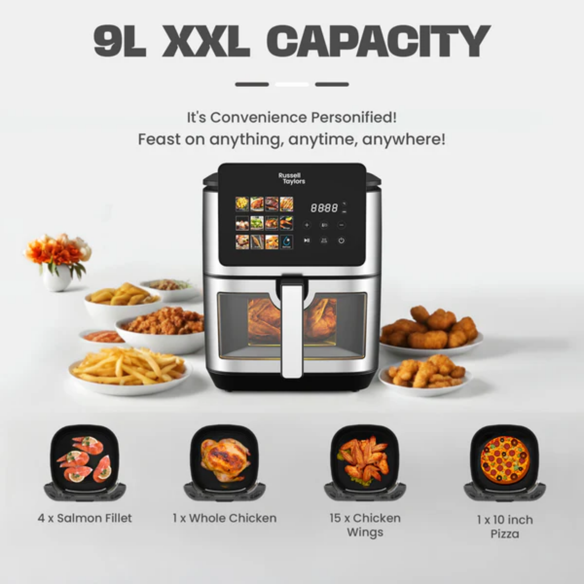 Russell Taylors 8L Visible Window Air Fryer (Z9)