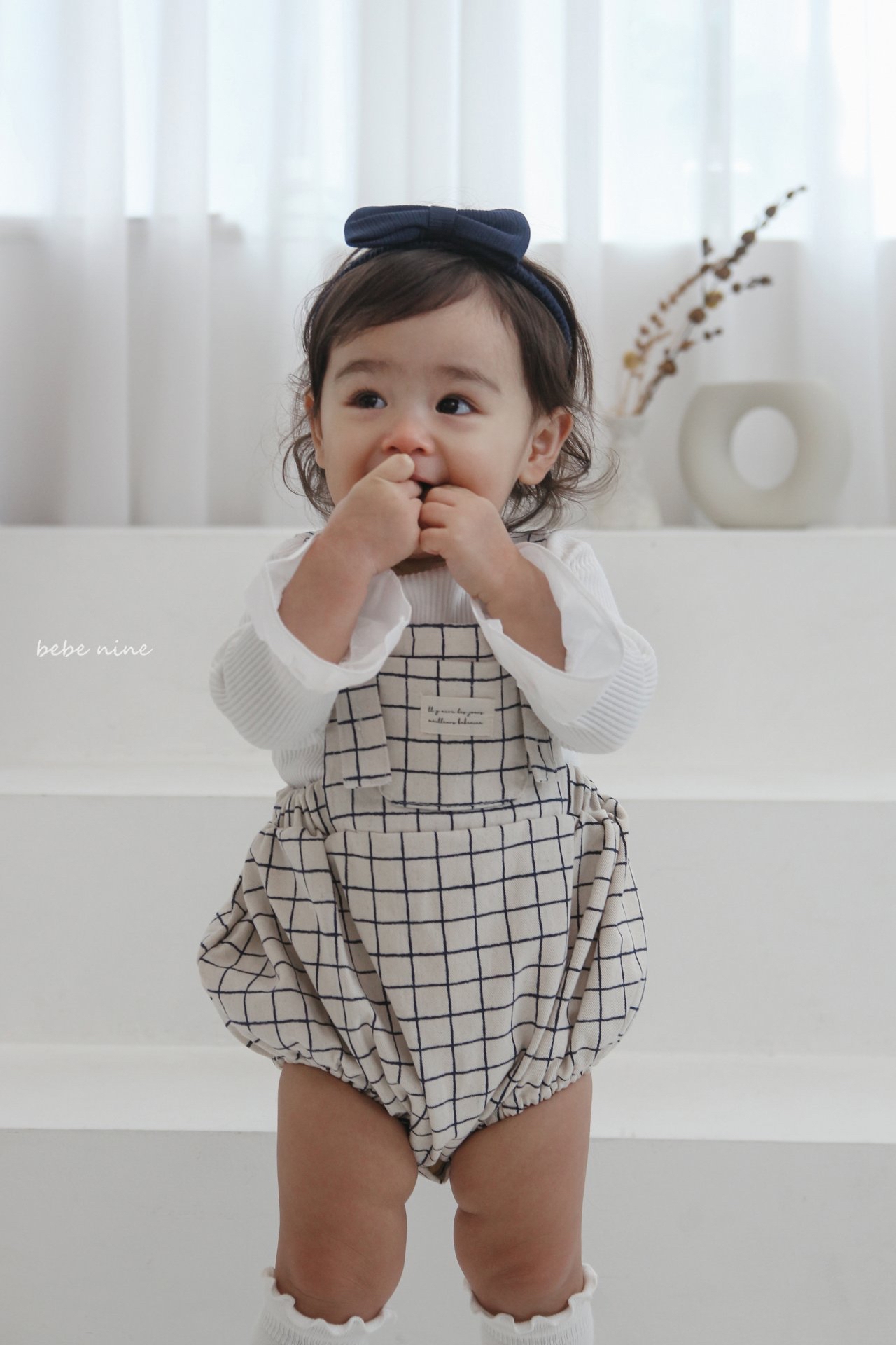 🌸預訂 韓國直送🌸🇰🇷Bebenine兩色條紋格紋吊帶包屁褲