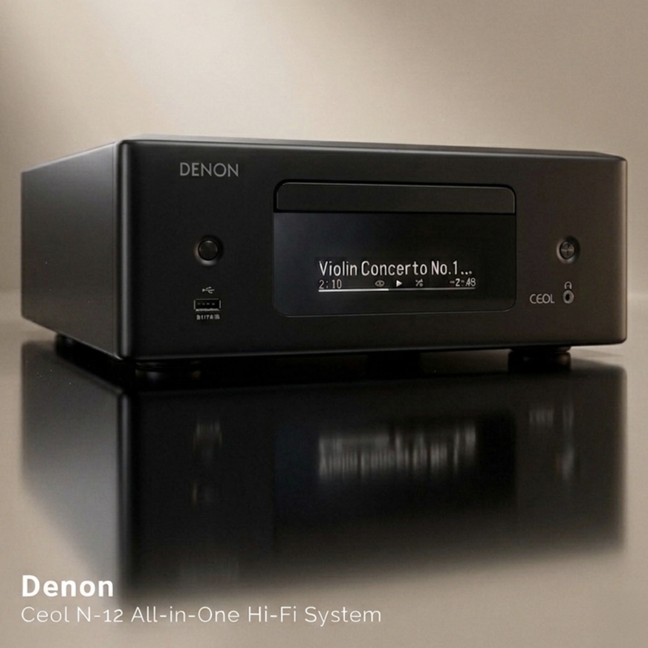 Denon CEOL N-12 Mini all-in-one Hi-Fi system with CD player, radio, Powered by HEOS™