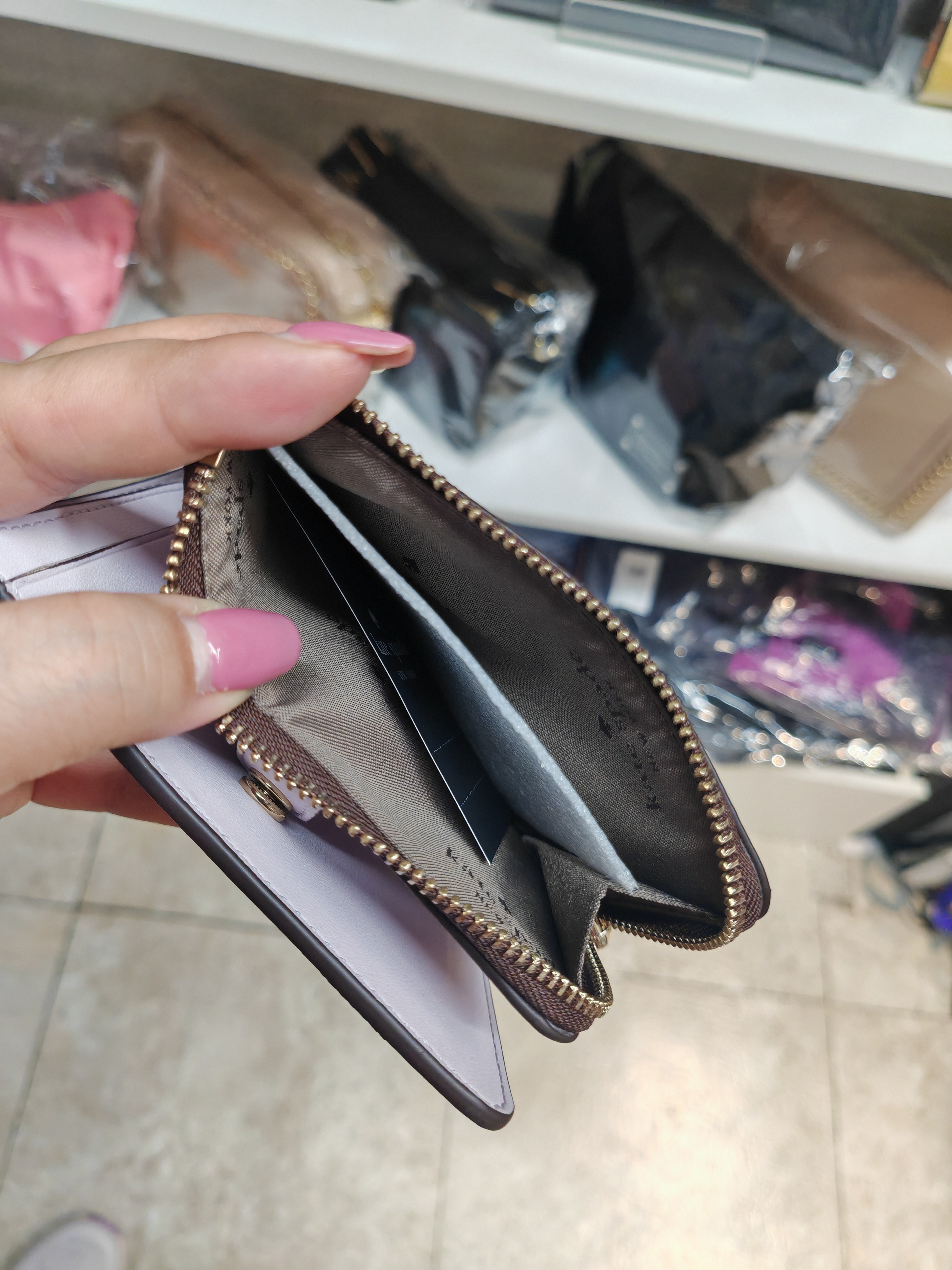香港現貨-Kate Spade Lena Small Zip Wallet (Brown/Lilac) 