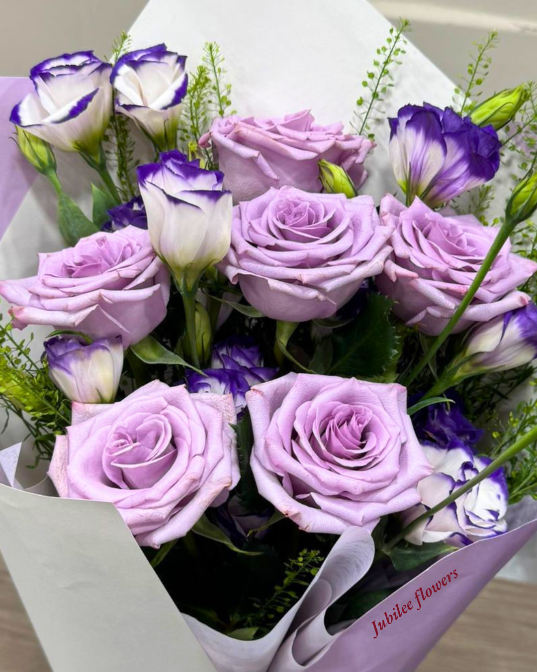 海洋之歌玫瑰 洋桔梗花束