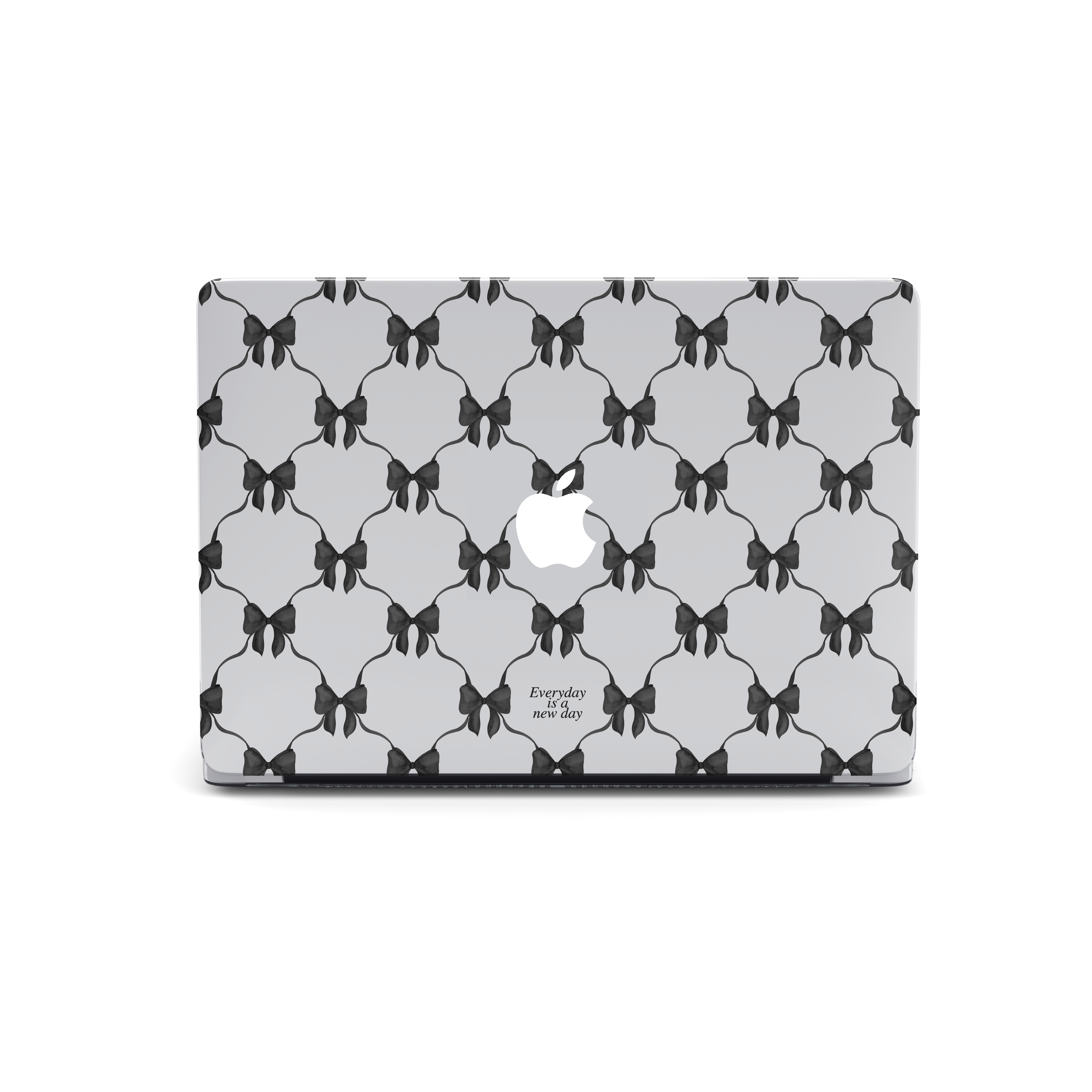 【Darling Dusk Ribbon Bows #BLACK】Transparent MacBook Protective Case
