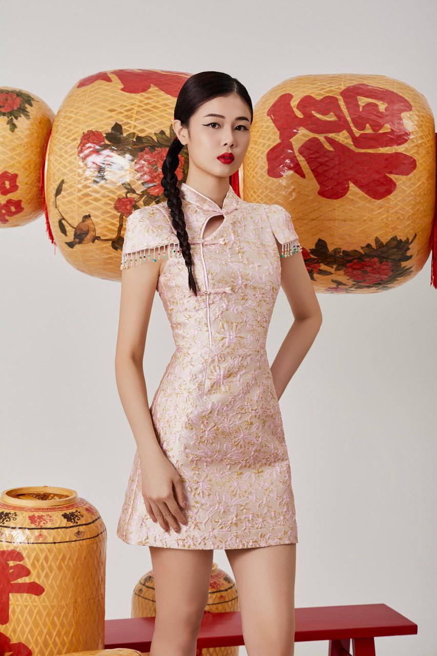 修身旗袍连身裙 2113