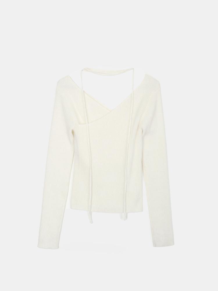 【溫柔感滿滿】 直紋V領羊毛上衣