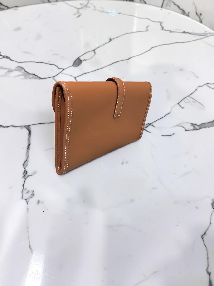 HERMES Jige Elan 29 Stamp U Clutch gold Calfskin 100%Authentic, 99%new ✅box