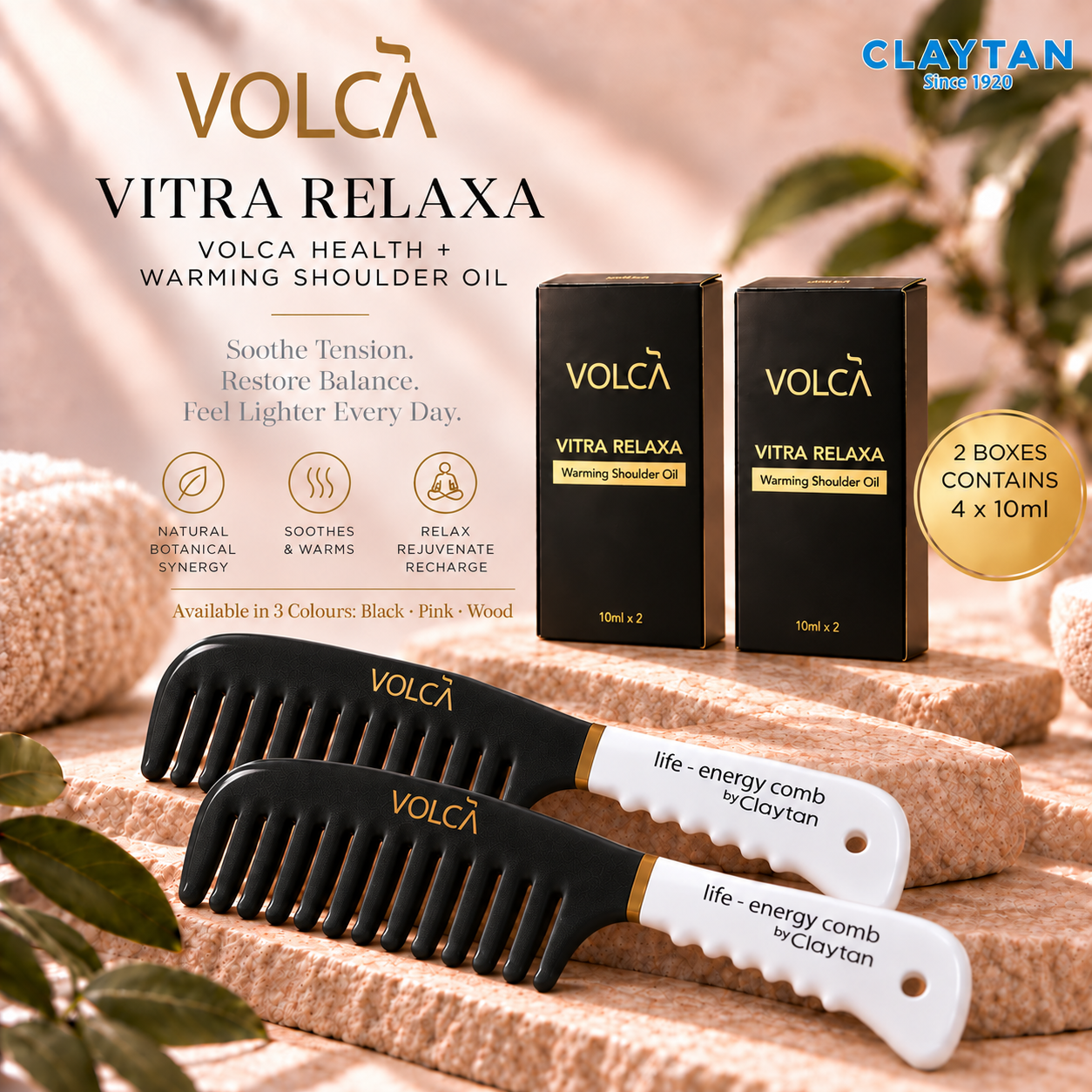 VOLCA Health Set | VOLCA Health + VOLCA Vitra Relaxa (Warming Shoulder Oil)