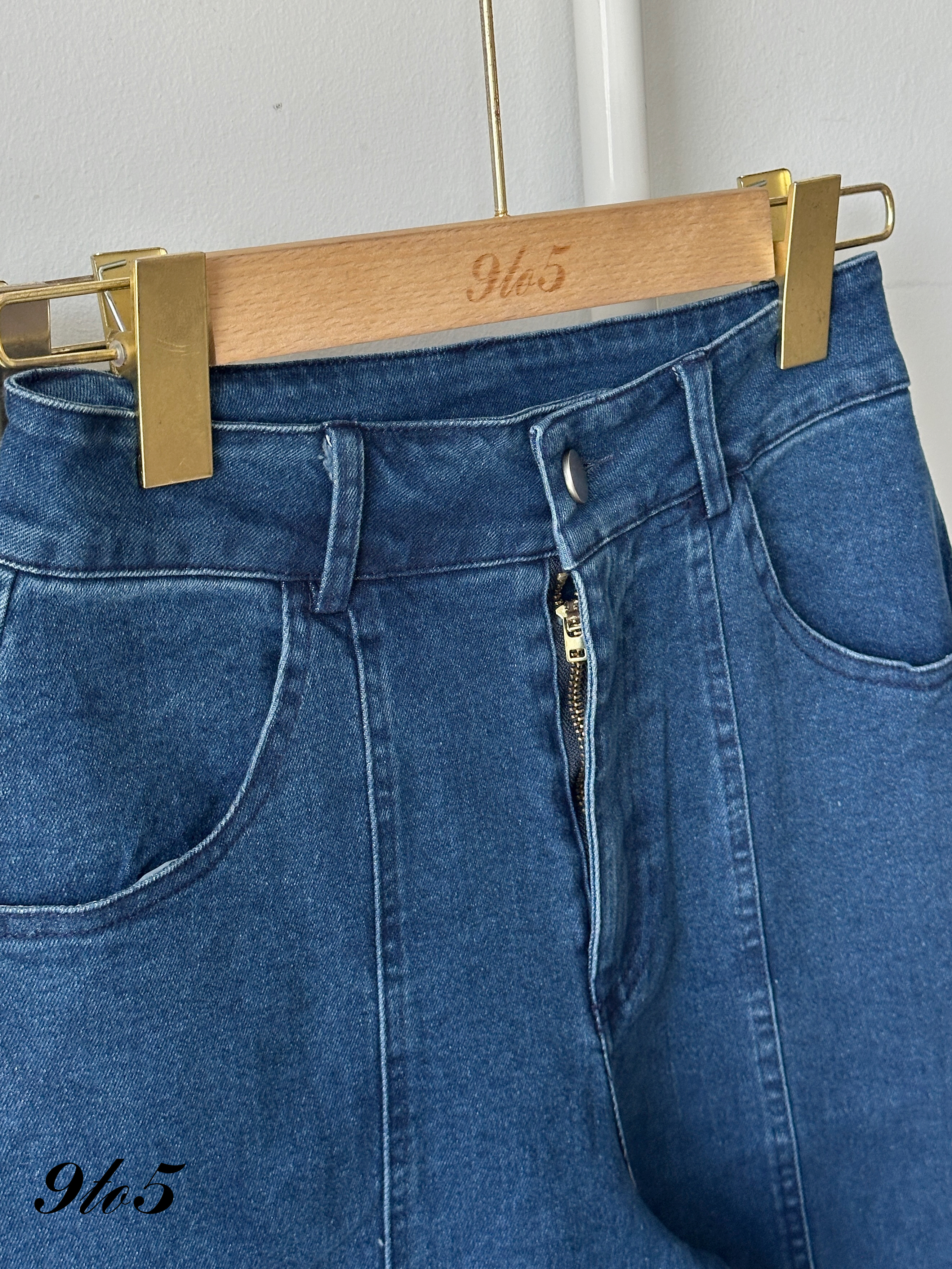 S1914 Long Denim Jeans - Blue & Vintage Blue