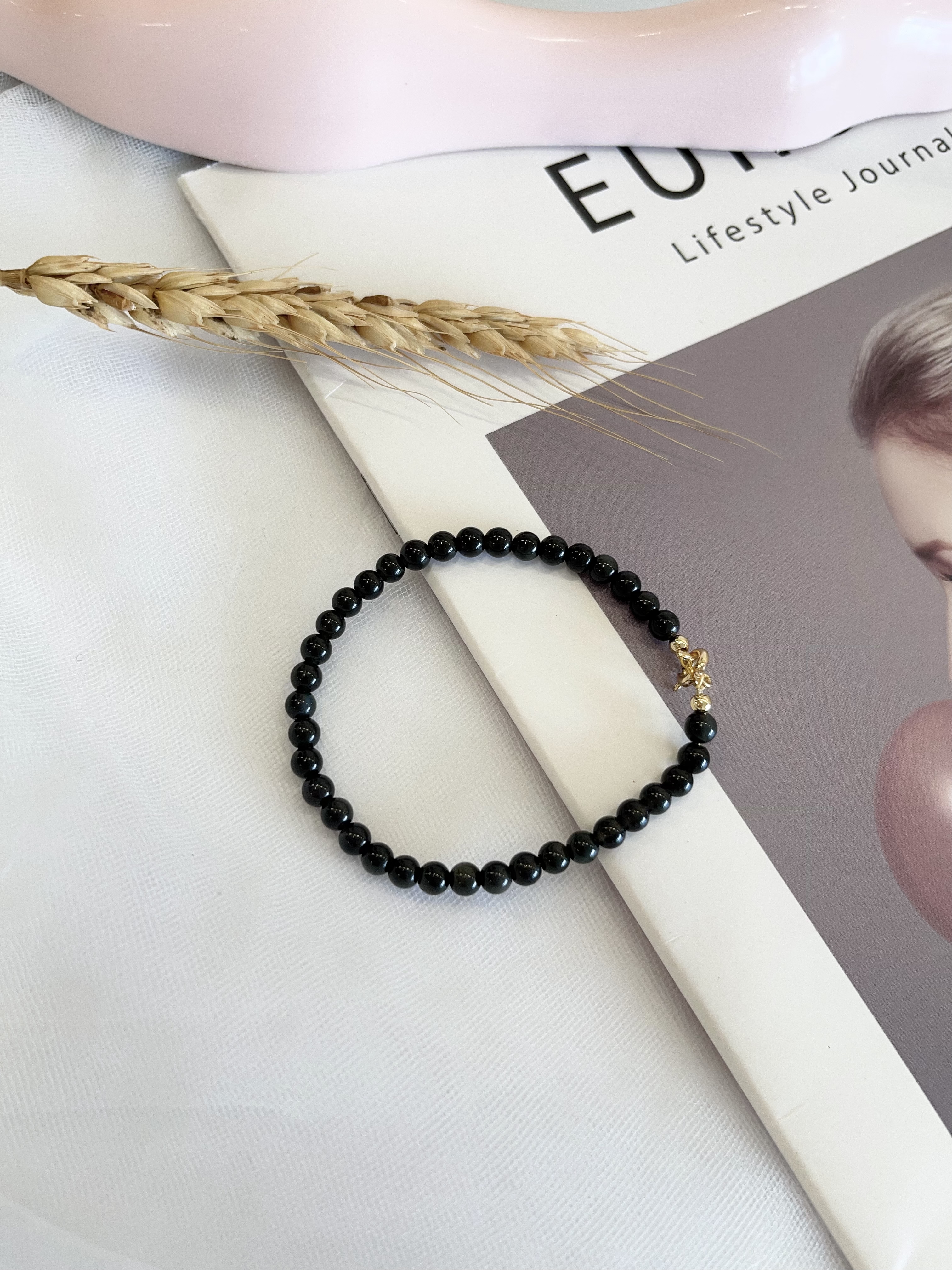 ⚫ 银曜石手串 Silver Obsidian | 4mm