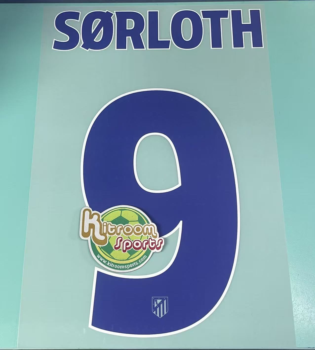 2025-26 Atlético Madrid Home UCL Nameset #9 SORLOTH