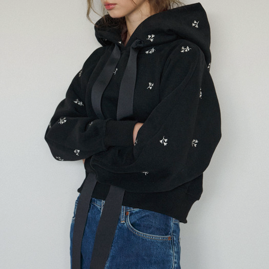 [HIBISCUS BLOOM] Bonnie Stitch Ribbon Hoodie