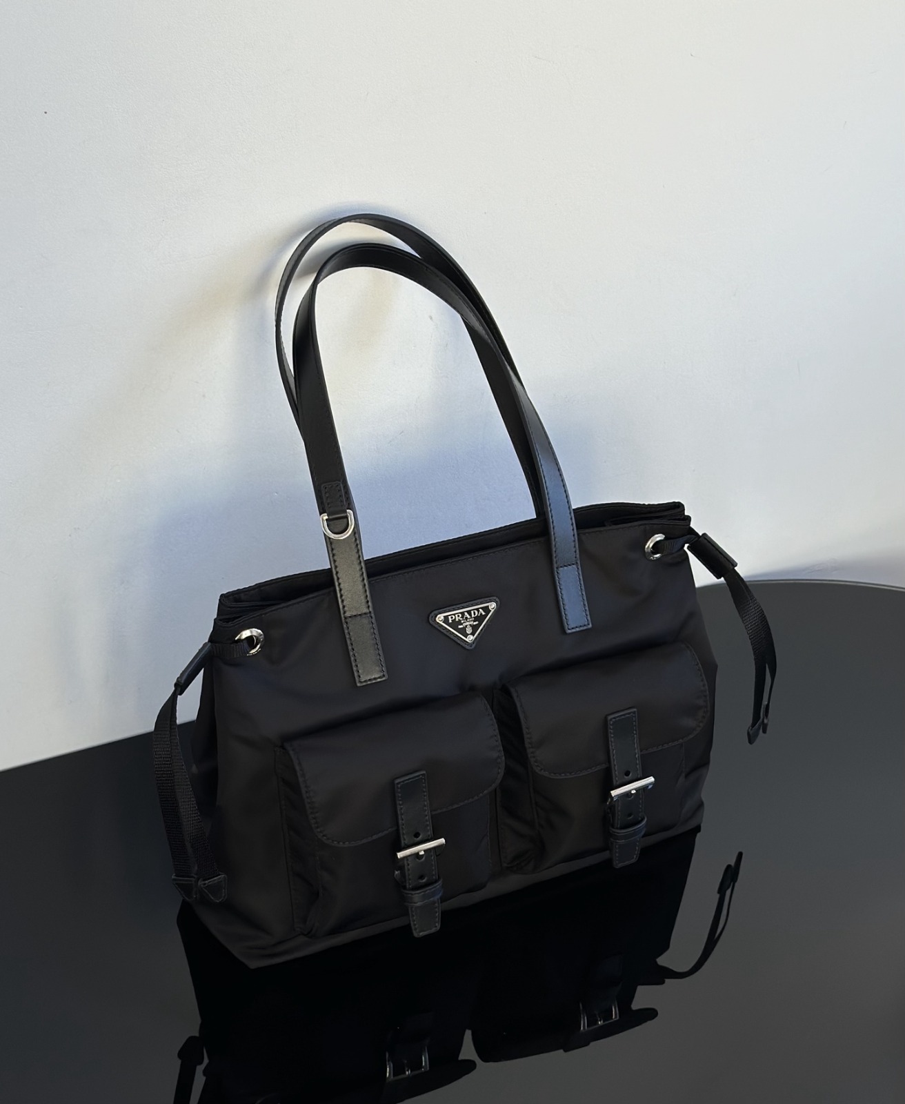 【正品級】PRADA Tessuto Pocono 雙口袋尼龍手袋