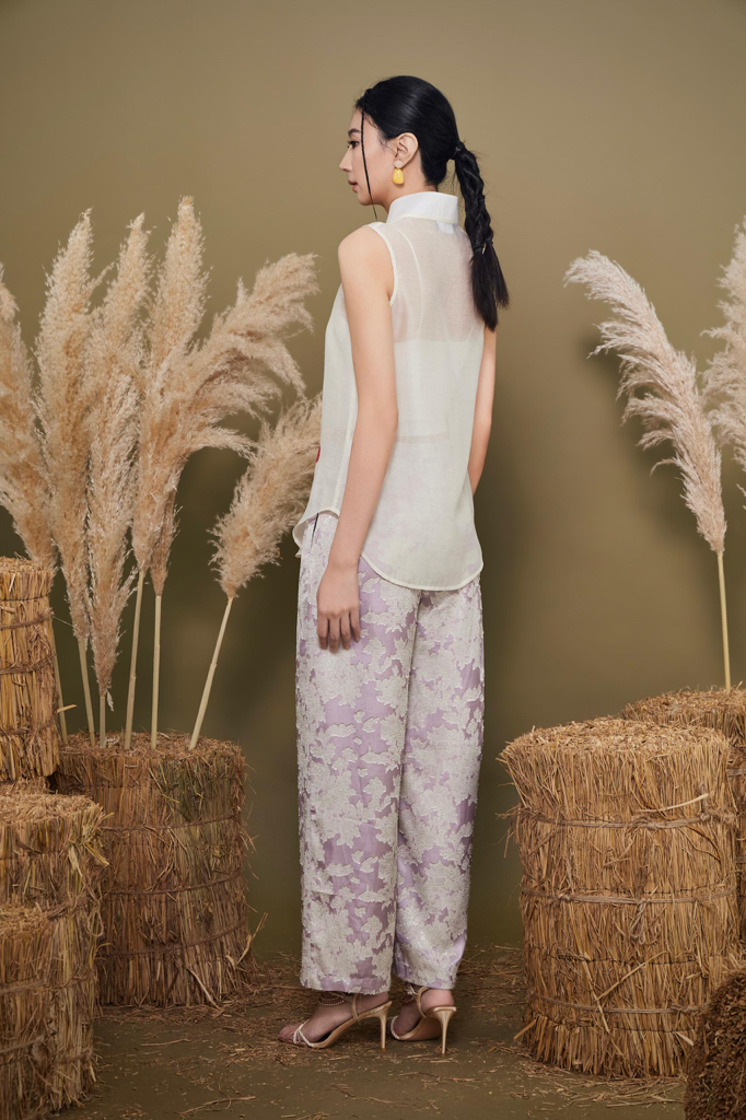 CP1677-1 Elegant Brocade Wide-Leg Pants