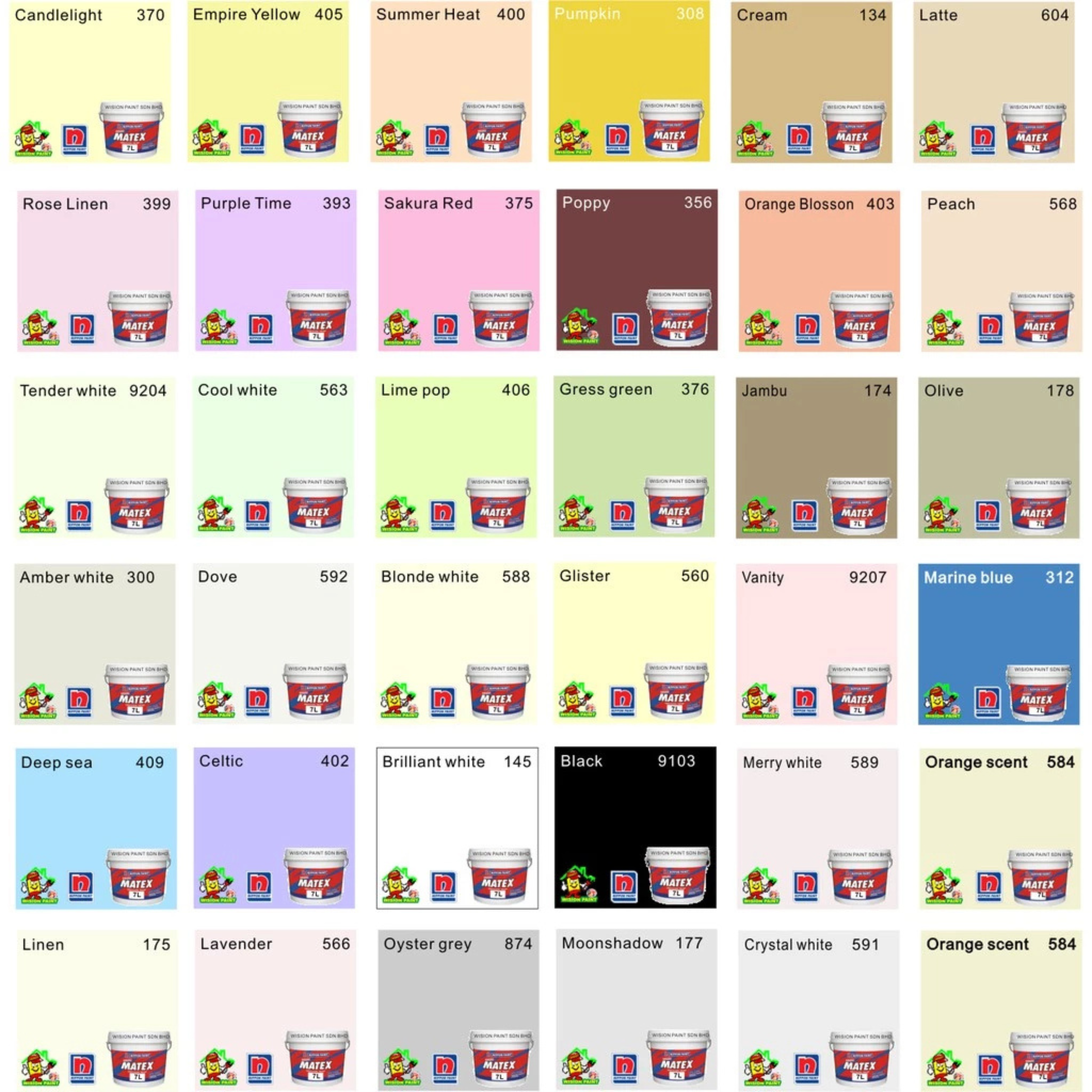 7L LATTE 604 NIPPON PAINT SUPER MATEX EMULSION INTERIOR MATT QUALITY PAINT KUASA PENUTUP YG CEMERLANG