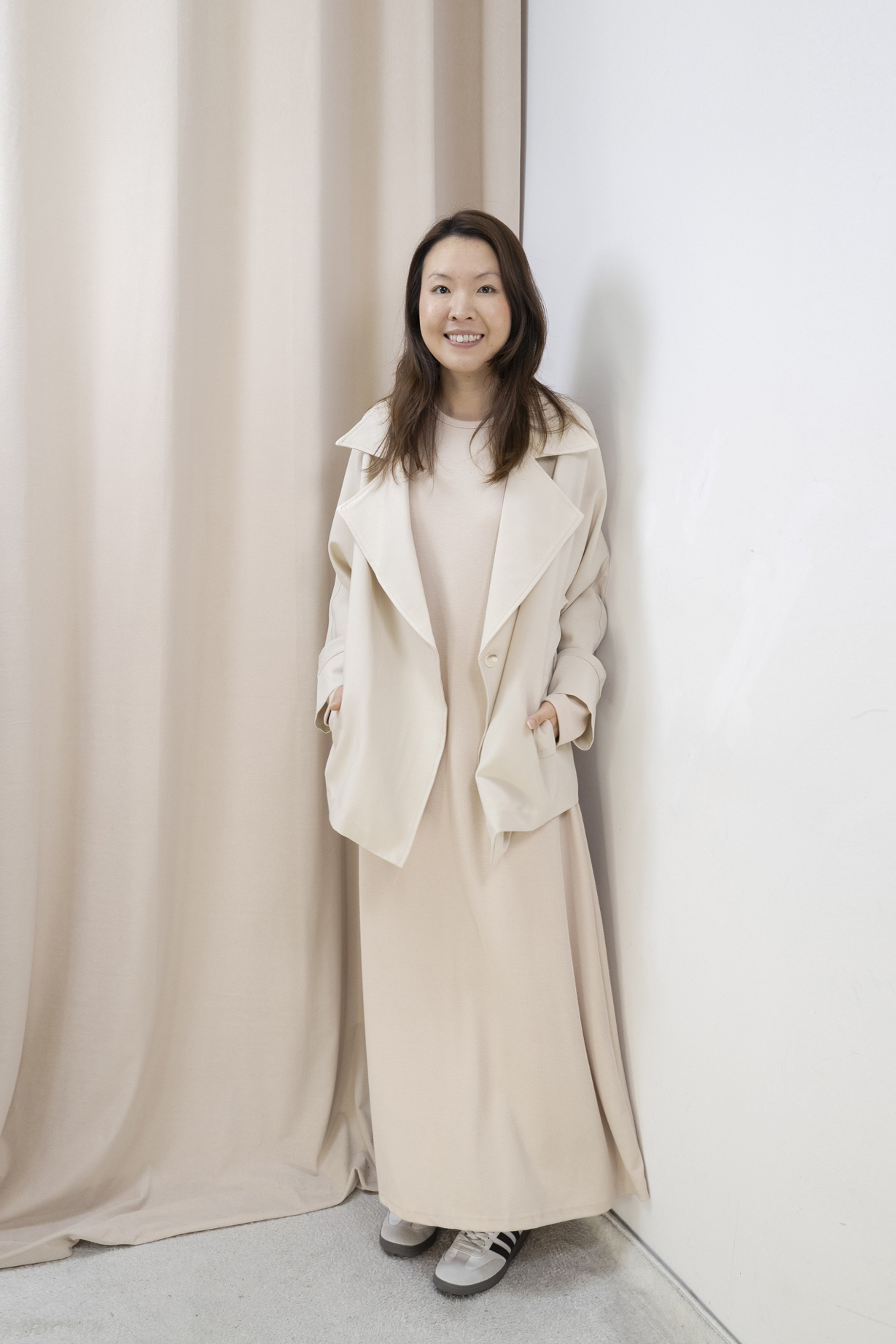 推薦！Smart Causal 必備大翻領西外（米杏色）