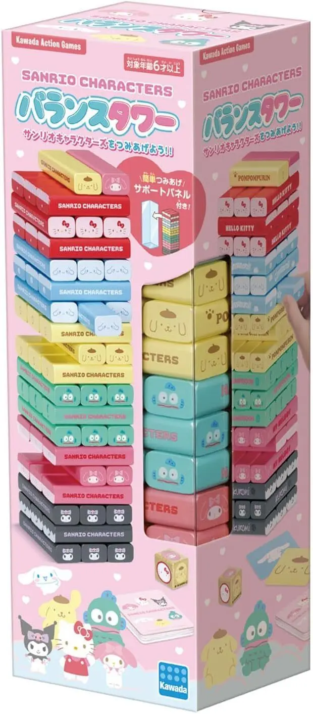 現貨🌸日本直送 | Sanrio Mix Characters木製層層疊/遊戲積木塔/聚會益智玩具/平衡塔益智遊戲