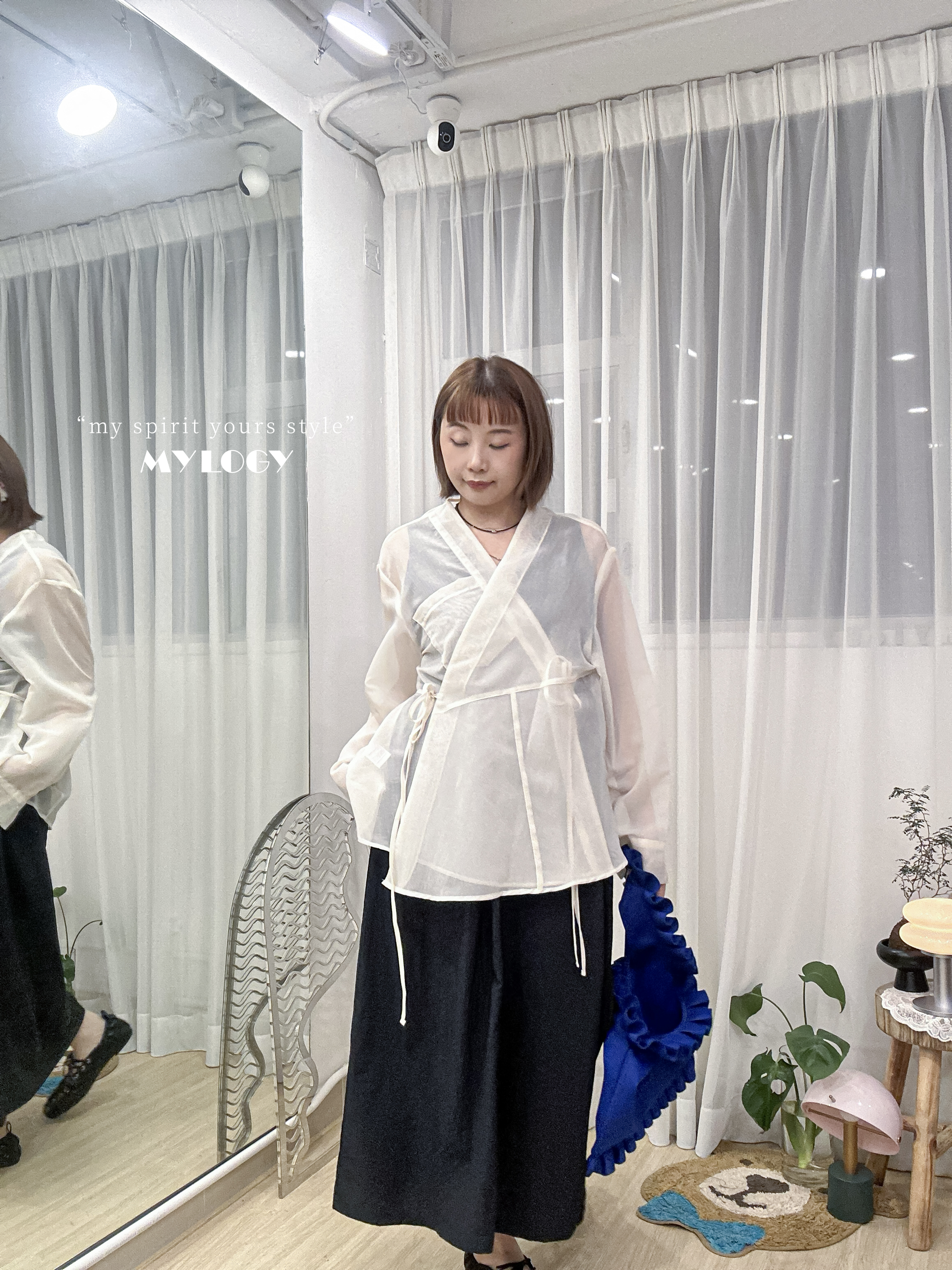 傭懶大人感～小正式透膚甚平(じんべい)風襯衫/外套 VL0001 - 白色 Ivory