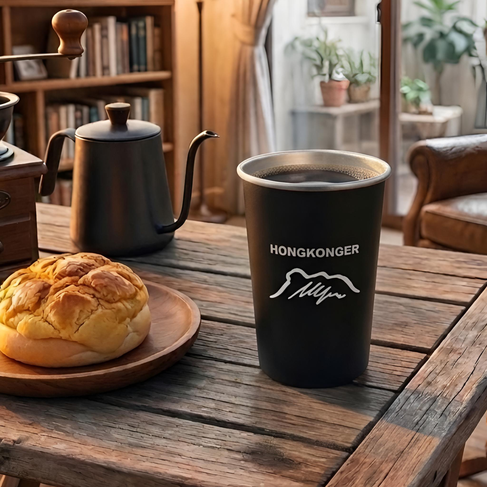 HONGKONGER 獅子山 磨砂黑不銹鋼杯 (550ml)