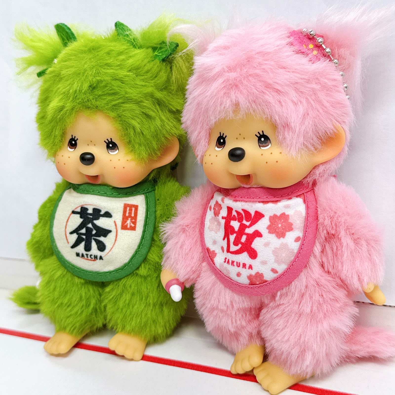 日本直送新款綠茶櫻花monchhichi 公仔仔掛飾拖鞋