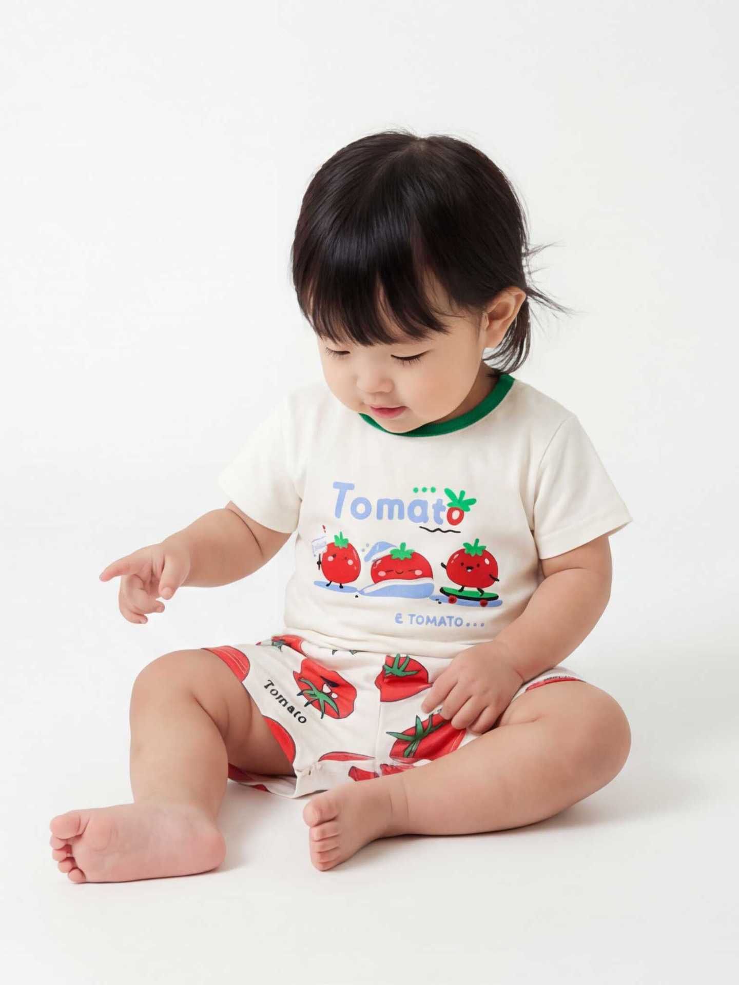 韓版ins蕃茄滿印套裝