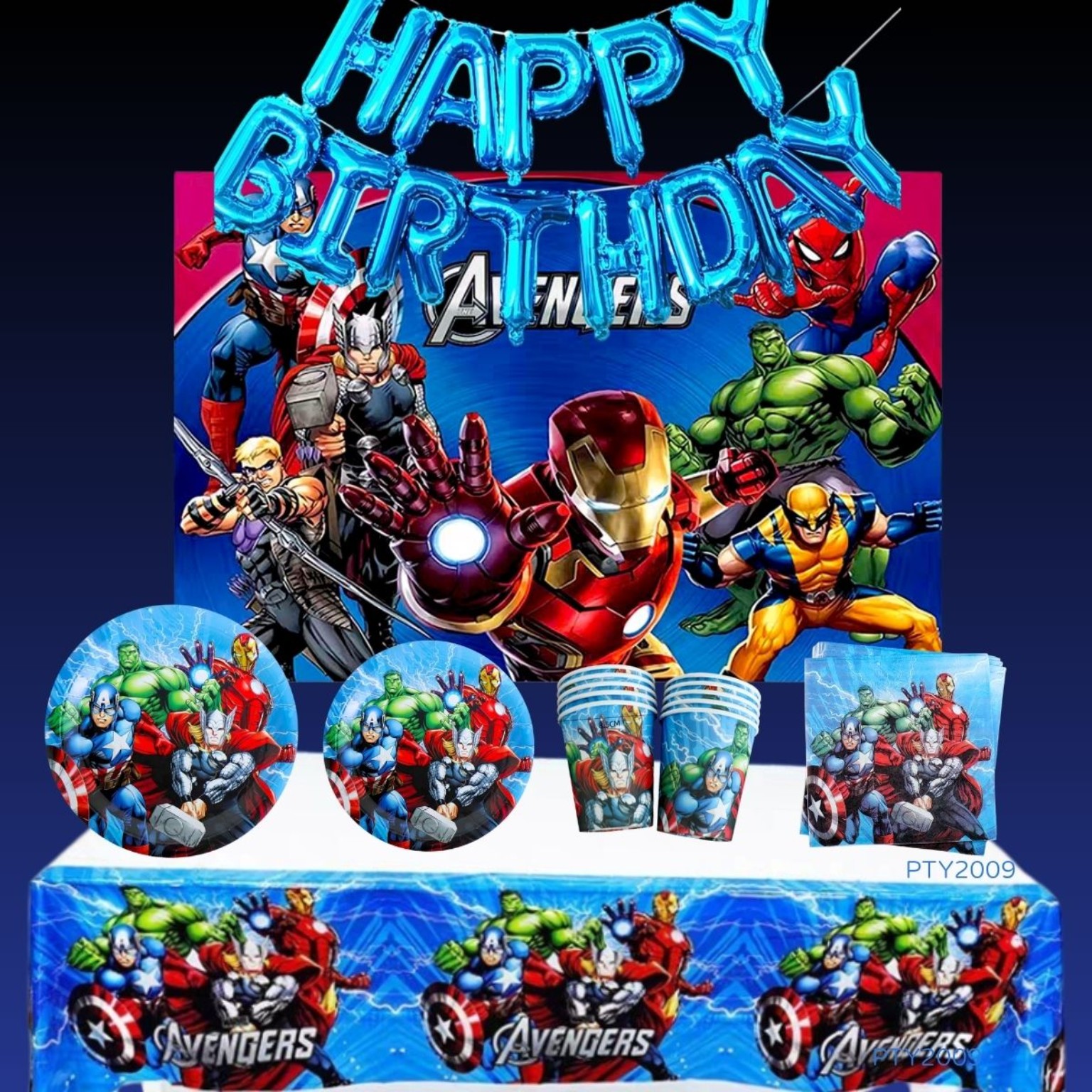 Avengers 復仇者聯盟 Iron Man 美國隊長主題生日派對餐具套裝 4款組合｜PTY2009