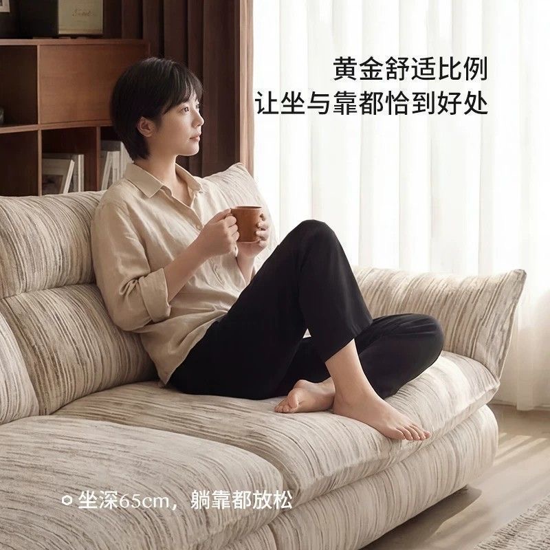 中復古新款雲畔梳化 客廳大小細單位 直排條紋雪尼爾布藝梳化 sofa