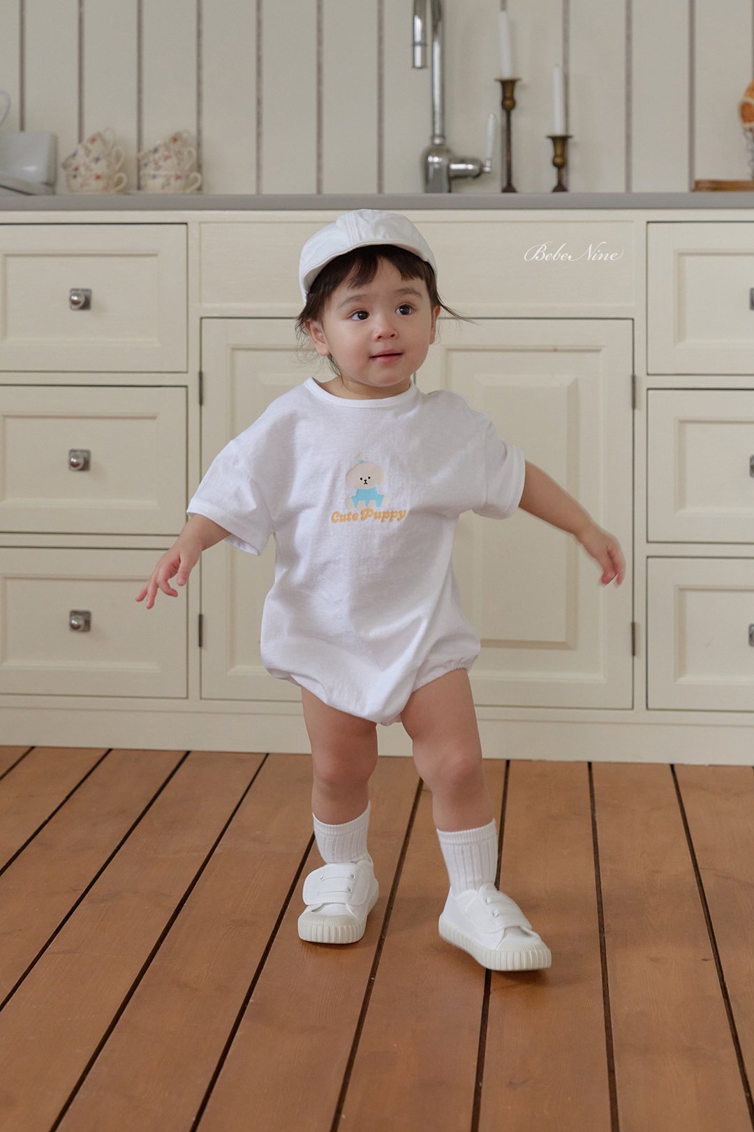 ☀️預訂 韓國直送☀️🇰🇷Bebenine兩色小狗印花純棉短袖包屁衣