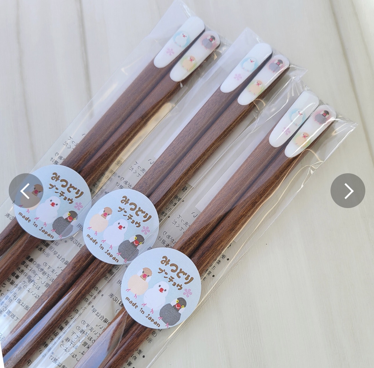 日本製貓頭鷹/文鳥實木筷子