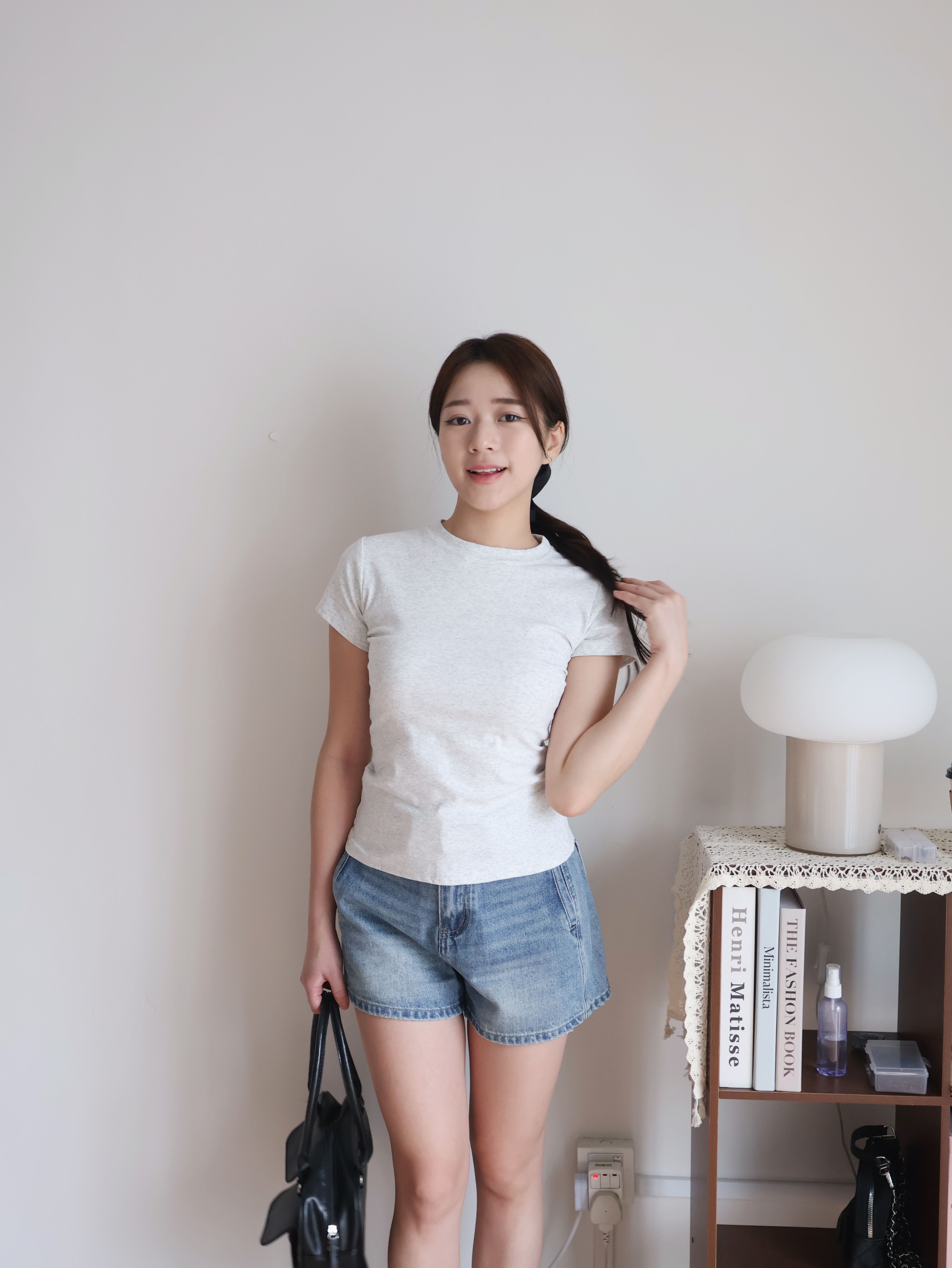 Hailey Cotton Tee | Ash
