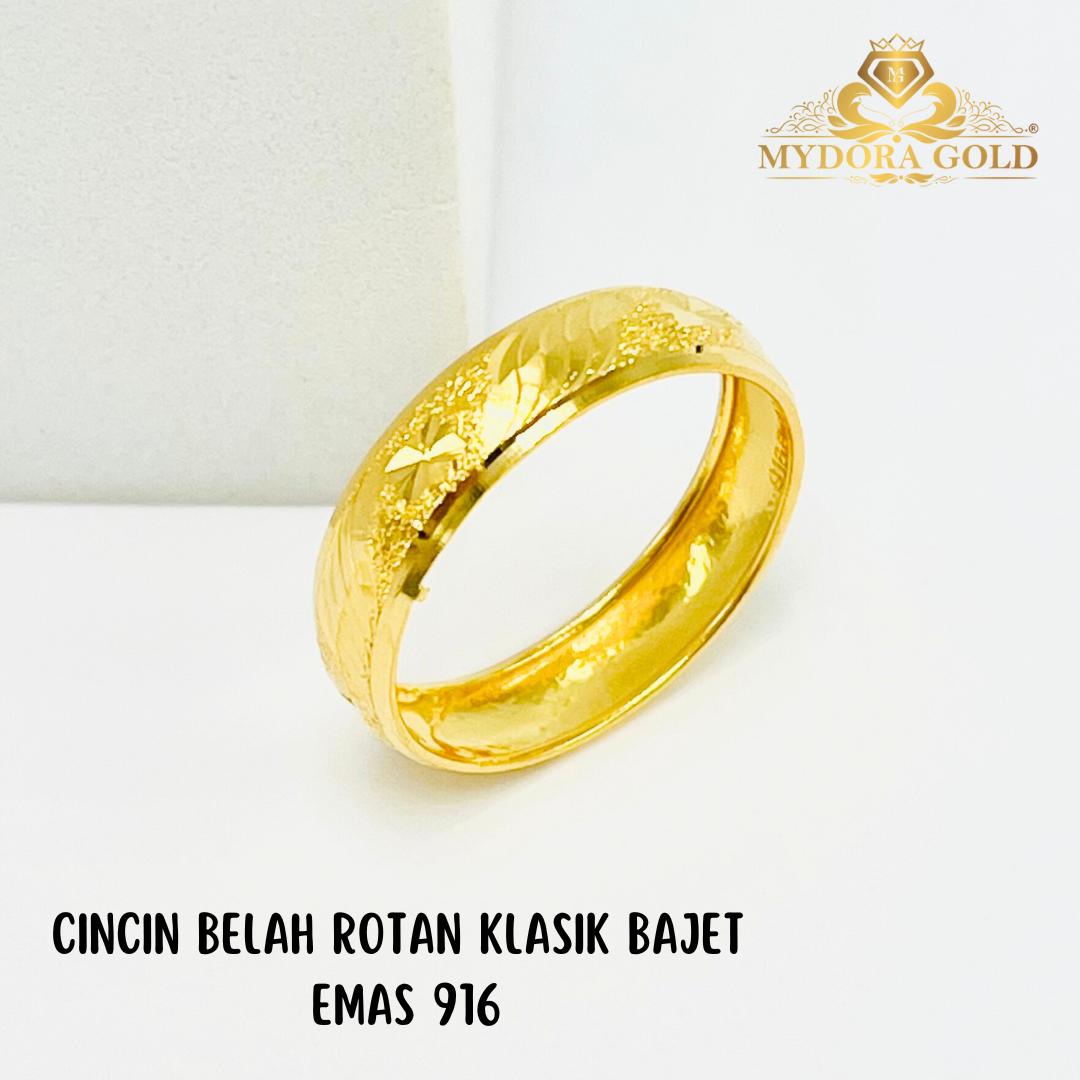 MYDORA Cincin Belah Rotan Klasik Bajet l Emas 916/22K
