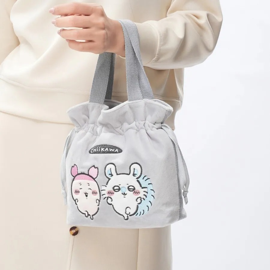 📦訂購 台灣代購 Chiikawa 吉伊卡哇 Chiikawa 絨布束口手提袋