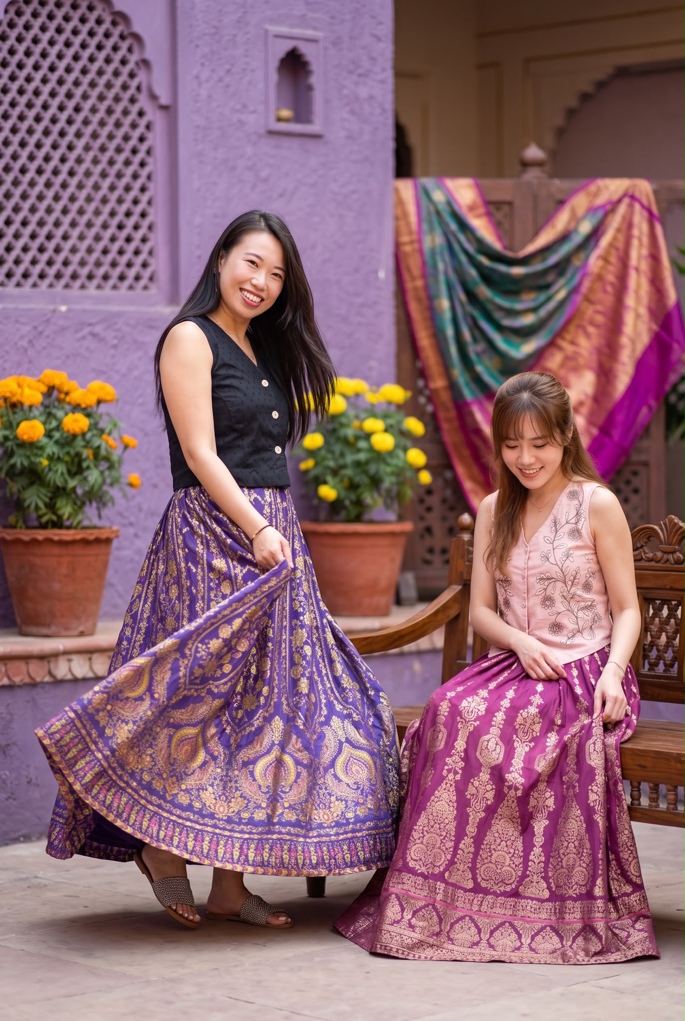 2978 Violet Royal Foil Stamping Skirt 40"
