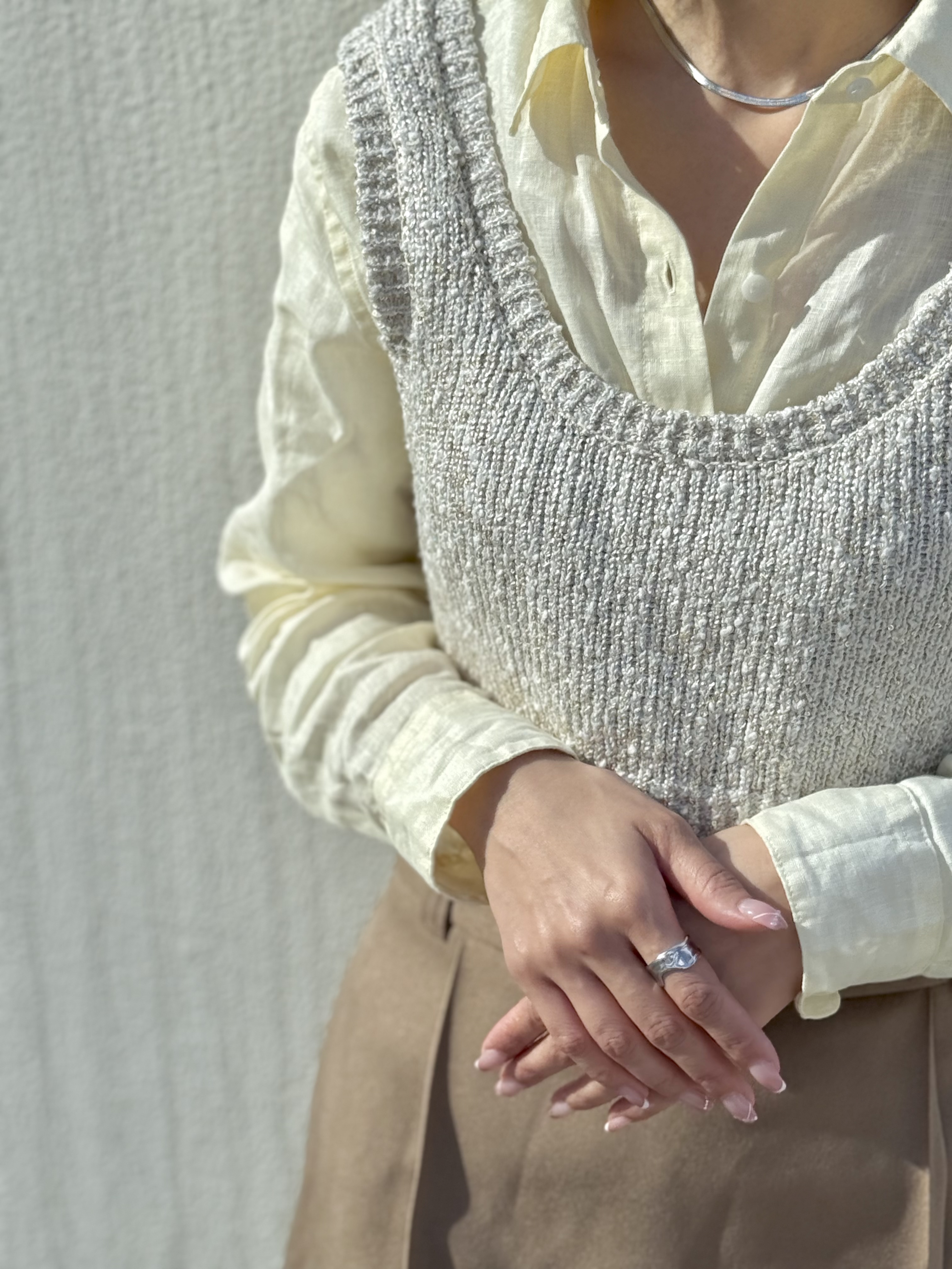 Sliver irregular stainless ring